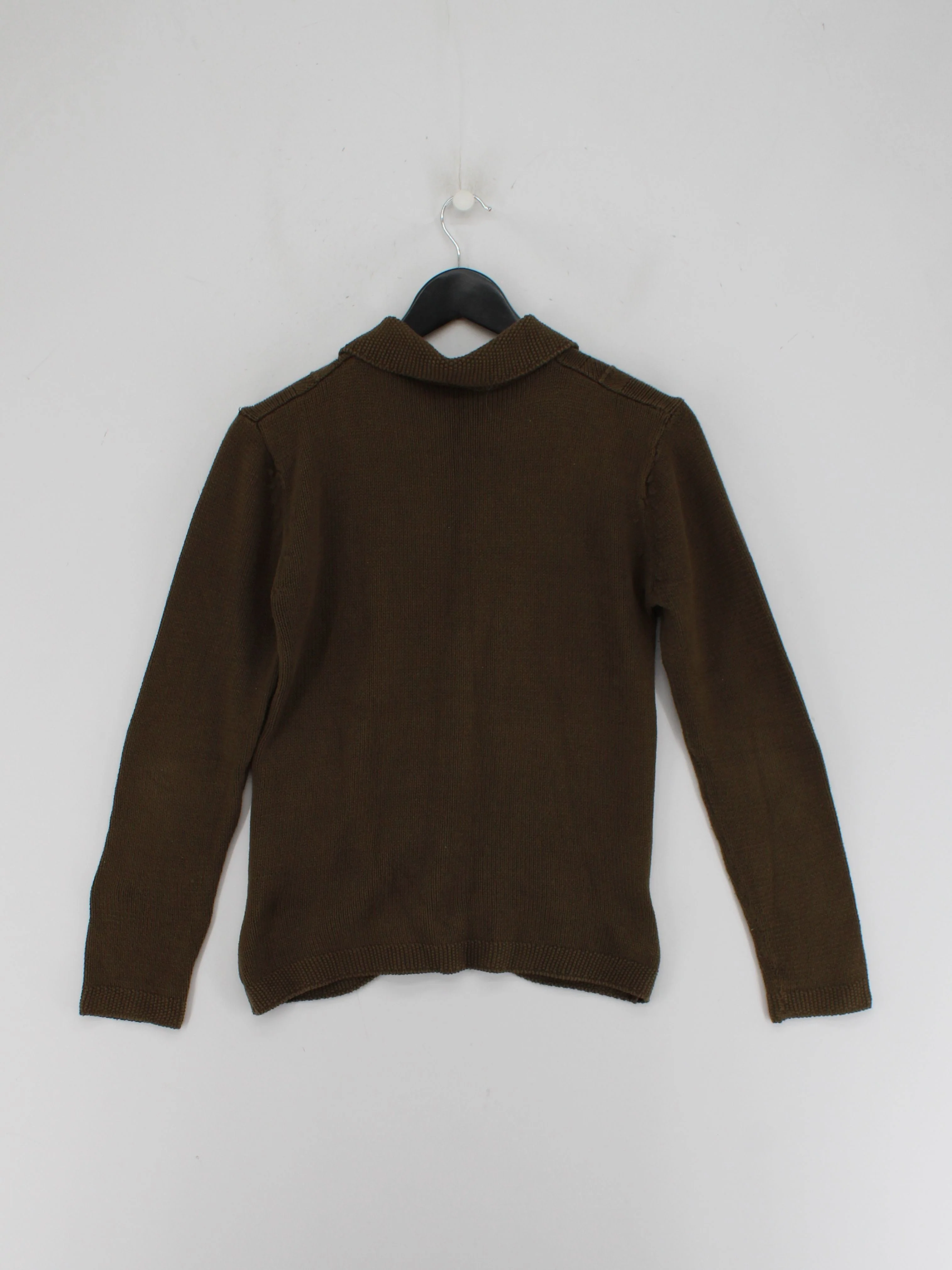 Laura Ashley Women's Cardigan M Brown 100% Cotton Collared Cardigan - Image 2