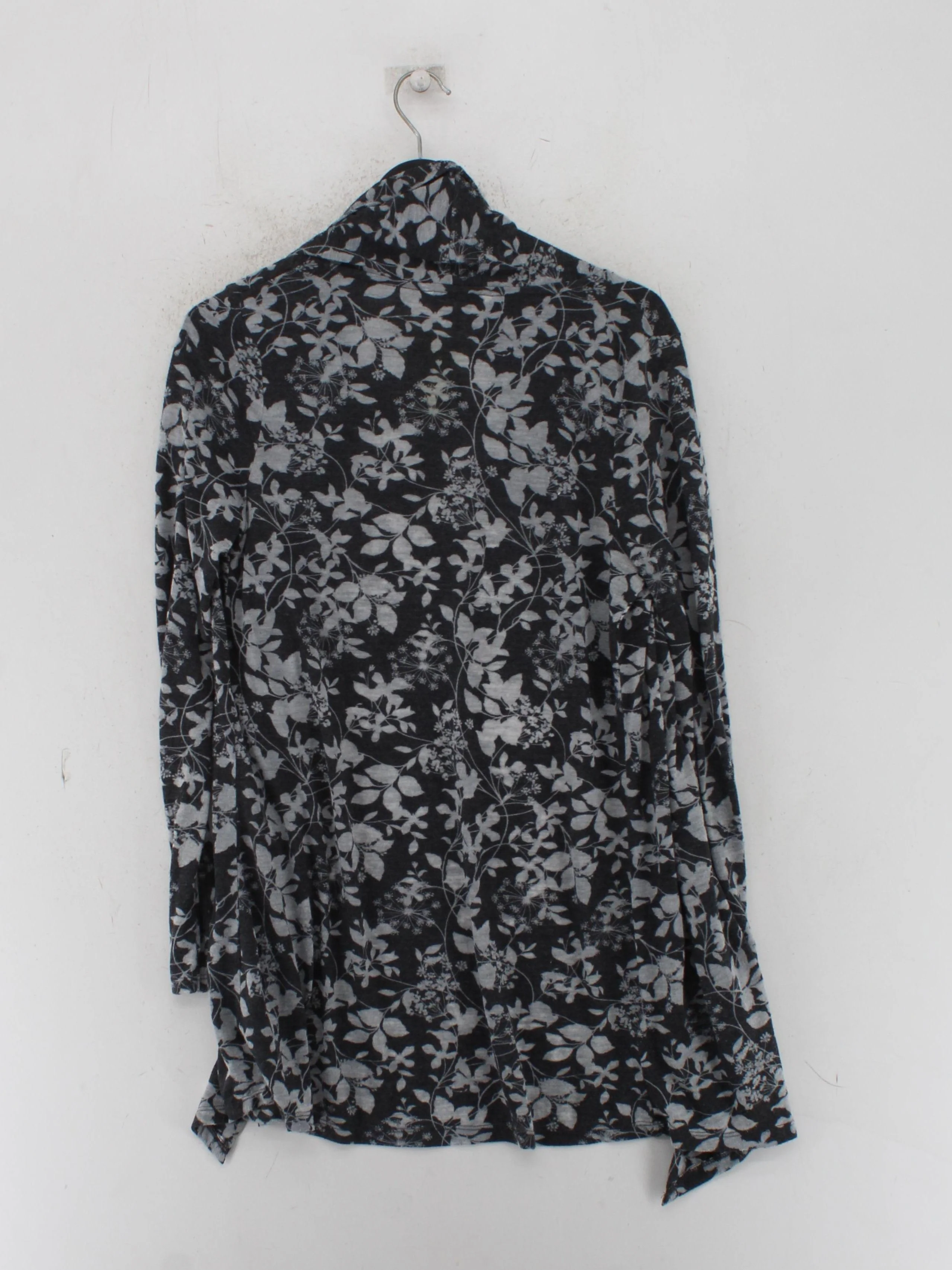 Laura Ashley Women's Cardigan UK 12 Grey Floral 100% Polyester V-Neck Cardigan - Image 2