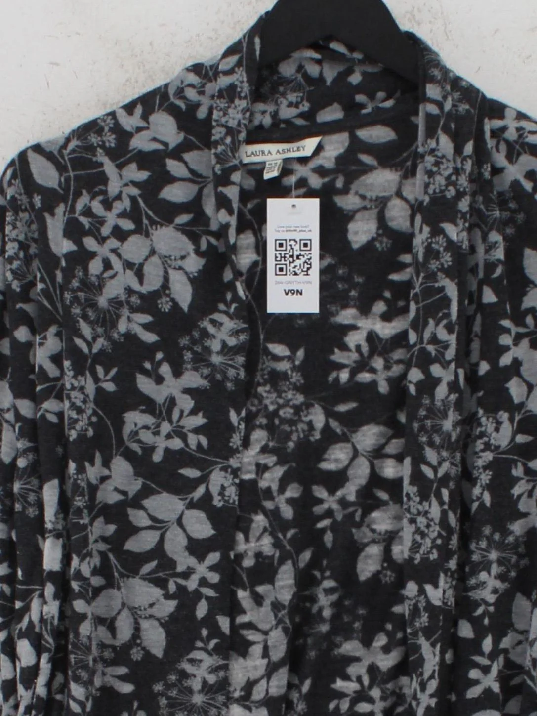 Laura Ashley Women's Cardigan UK 12 Grey Floral 100% Polyester V-Neck Cardigan - Image 3