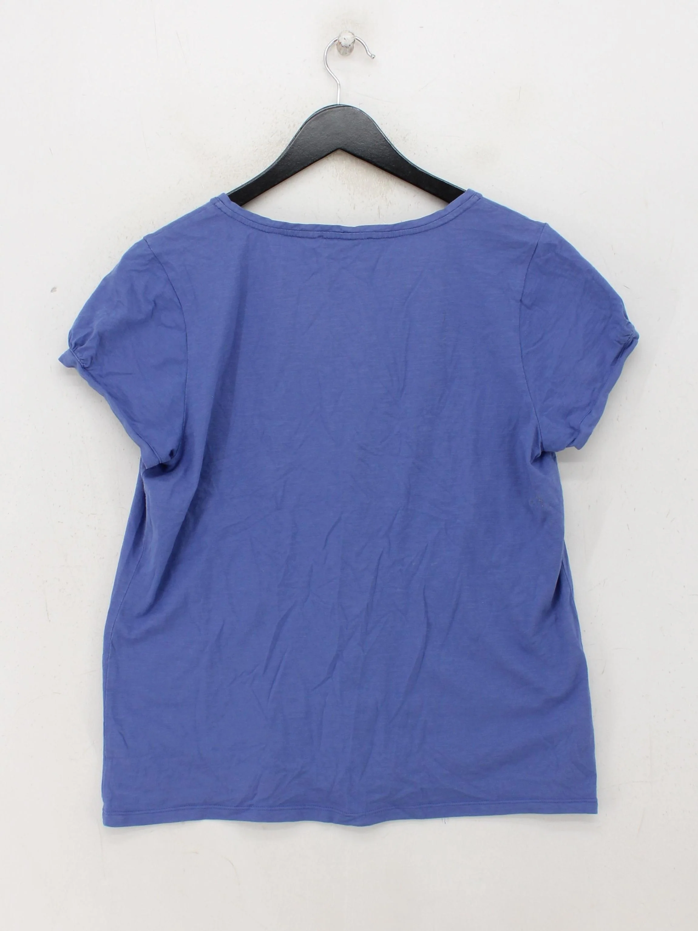 Laura Ashley Women's T-Shirt UK 16 Blue 100% Cotton Short Sleeve V-Neck Basic - Image 2