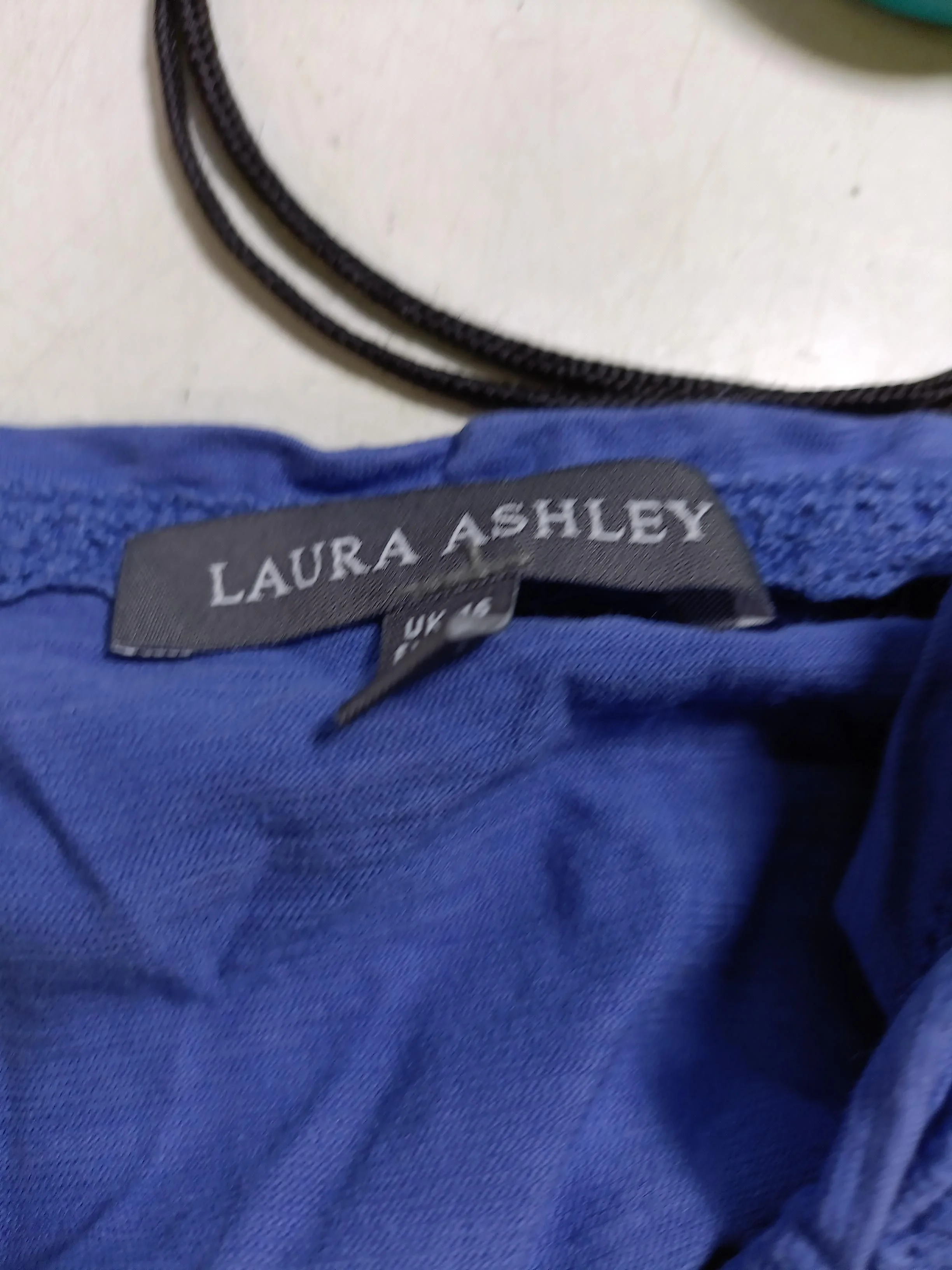 Laura Ashley Women's T-Shirt UK 16 Blue 100% Cotton Short Sleeve V-Neck Basic - Image 6