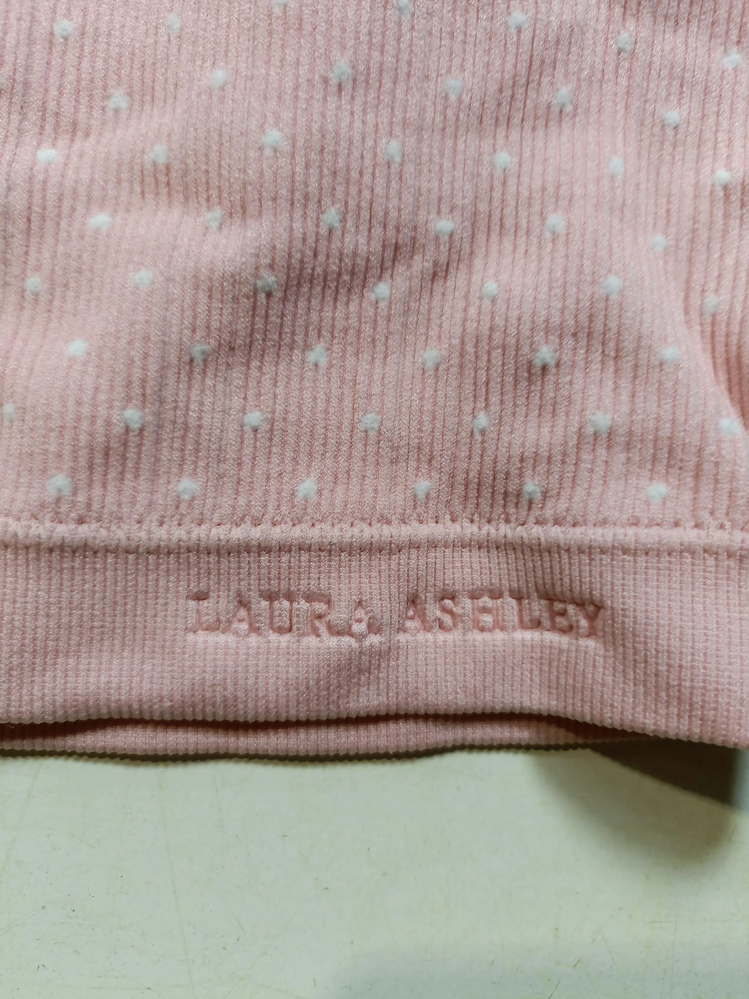 Laura Ashley Women's Top S Pink Polkadot 100% Other Sleeveless V-Neck Cropped - Image 5