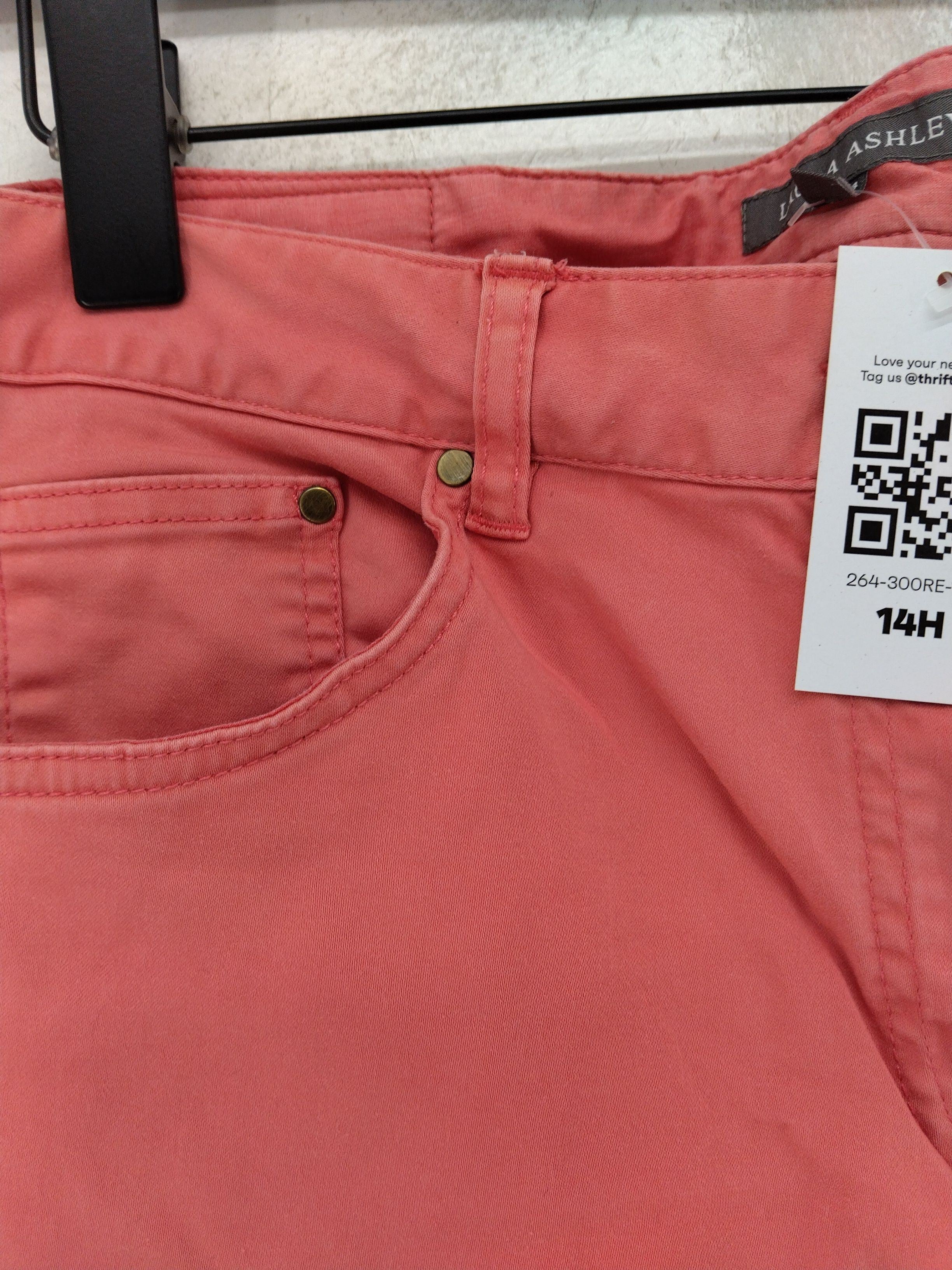 Laura Ashley Women's Trousers UK 14 Pink Cotton with Elastane Straight Capri - Image 5
