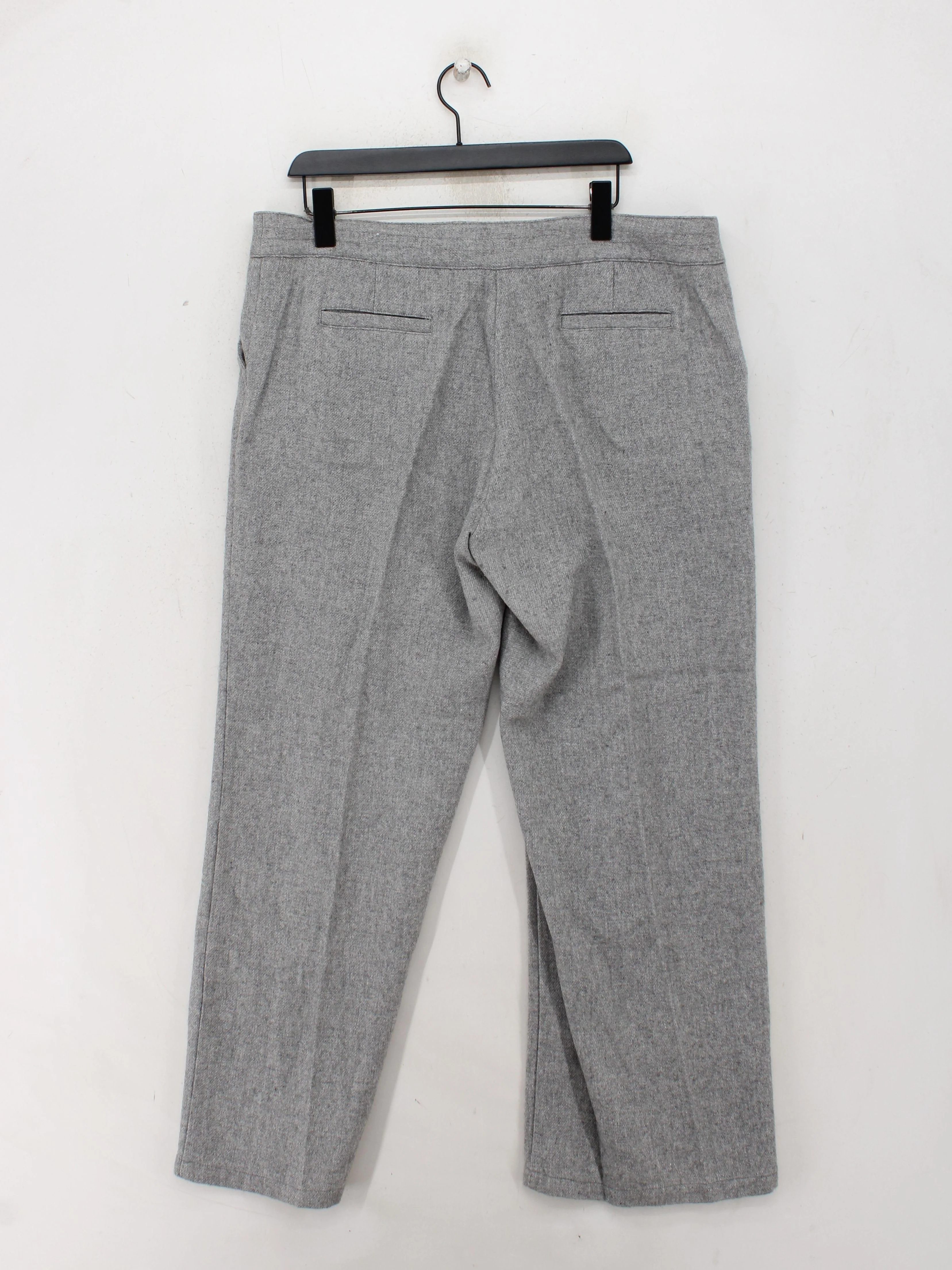 Laura Ashley Women's Trousers UK 18 Grey Wool with Viscose, Acrylic Cropped - Image 2
