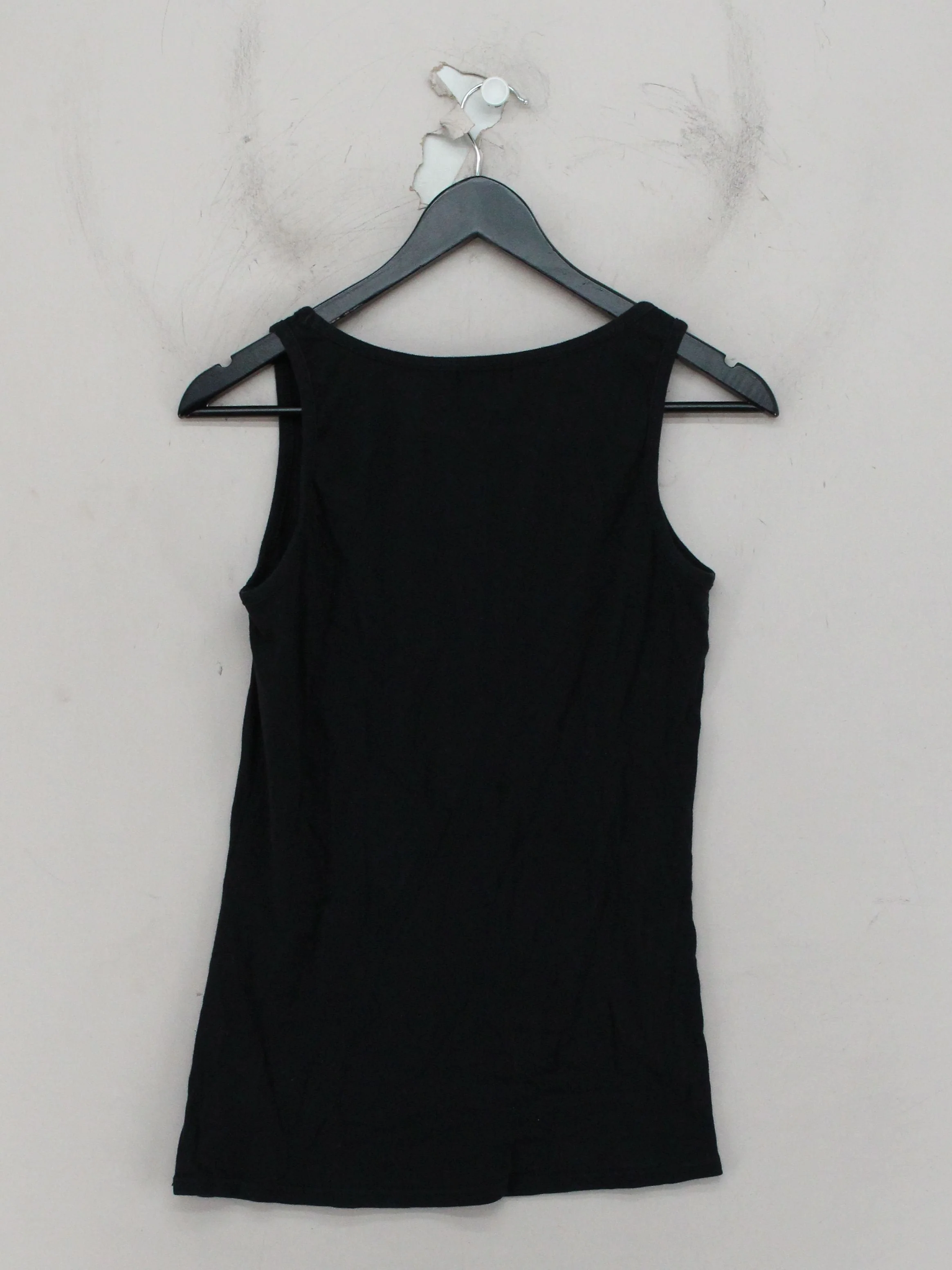 Laura Scott Women's T-Shirt UK 12 Black 100% Cotton Sleeveless Round Neck Basic - Image 2