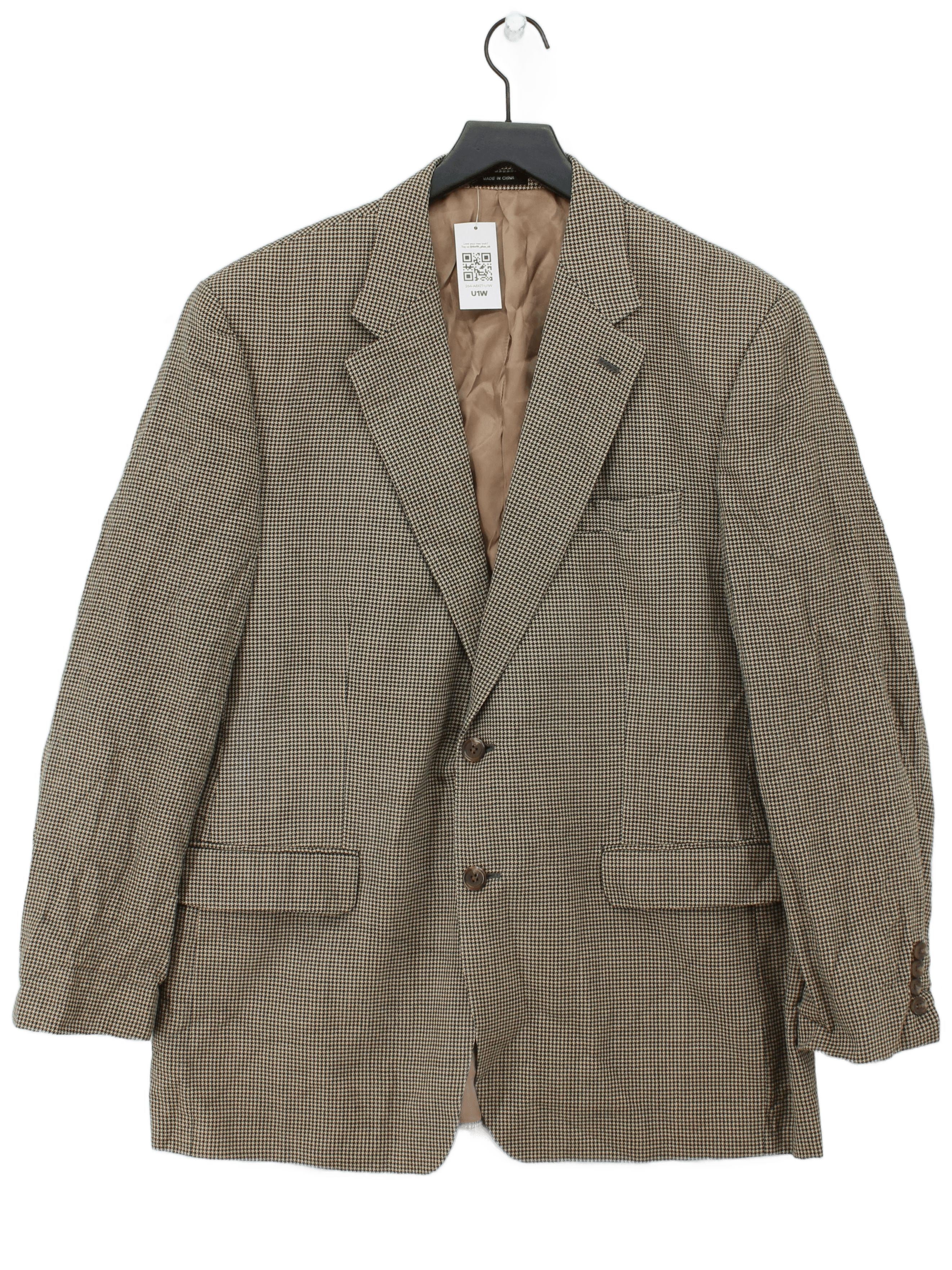 Lauren Ralph Lauren Men's Blazer Chest: 44 in Brown Silk with Wool Overcoat