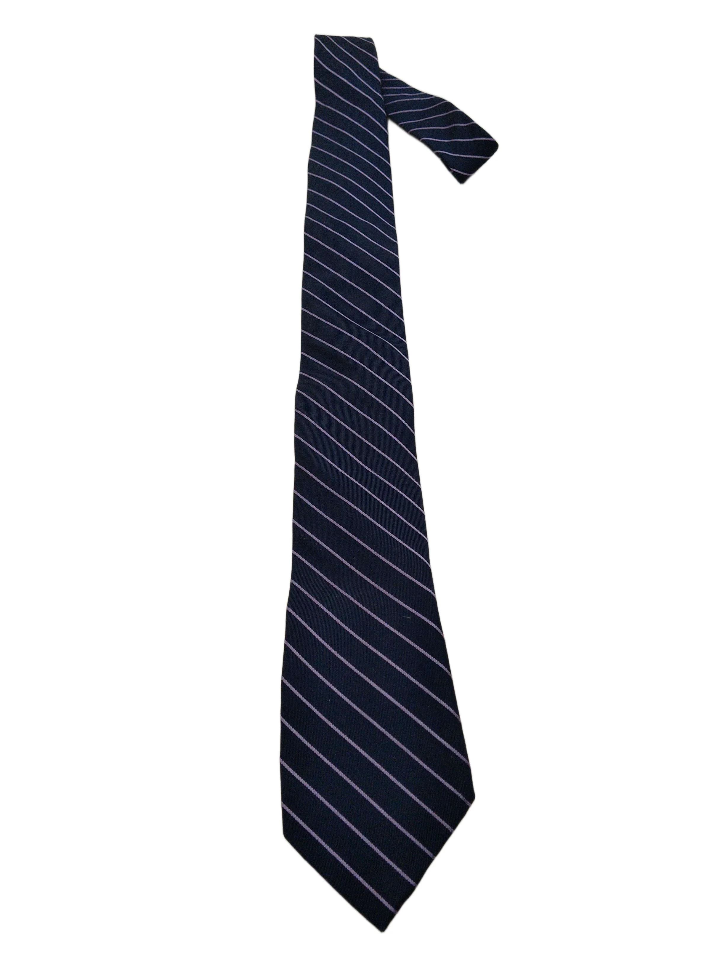 Lauren Ralph Lauren Men's Tie Blue Striped Polyester with Silk