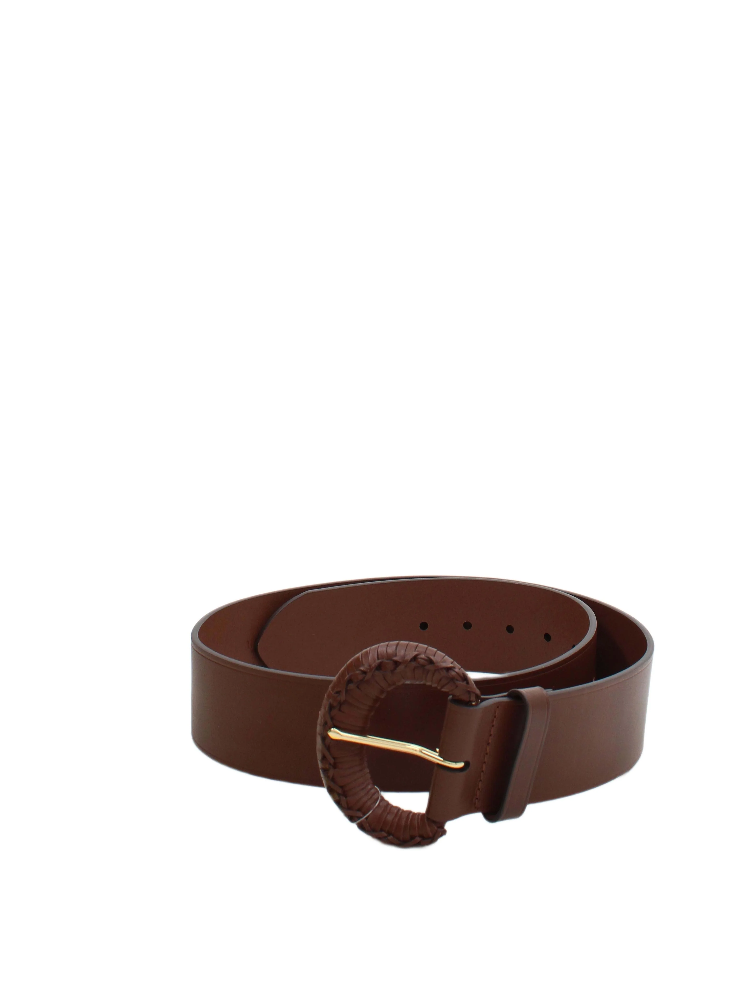 Lauren Ralph Lauren Women's Belt M Brown 100% Faux Leather Braided Belt