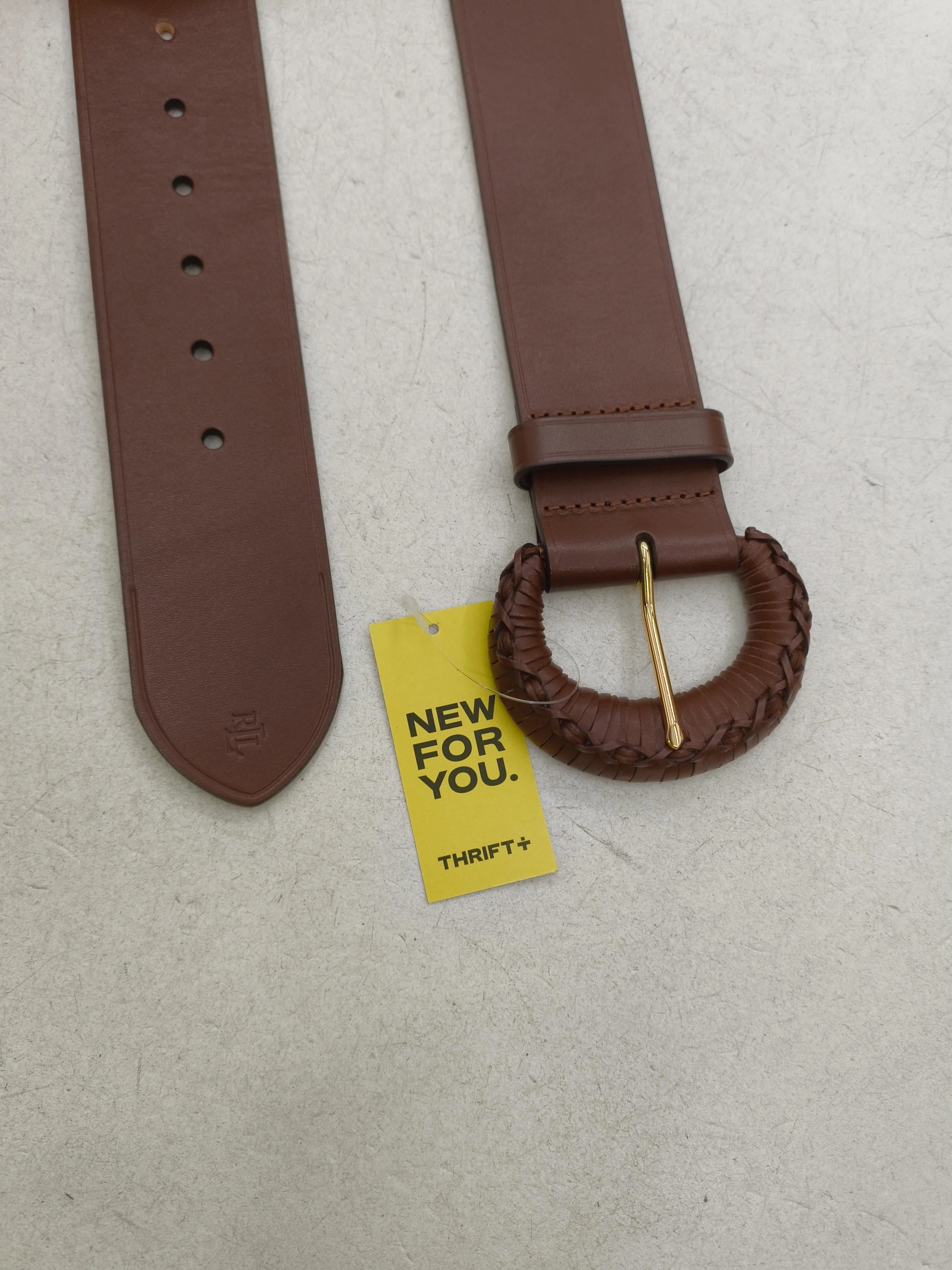 Lauren Ralph Lauren Women's Belt M Brown 100% Faux Leather Braided Belt - Image 3