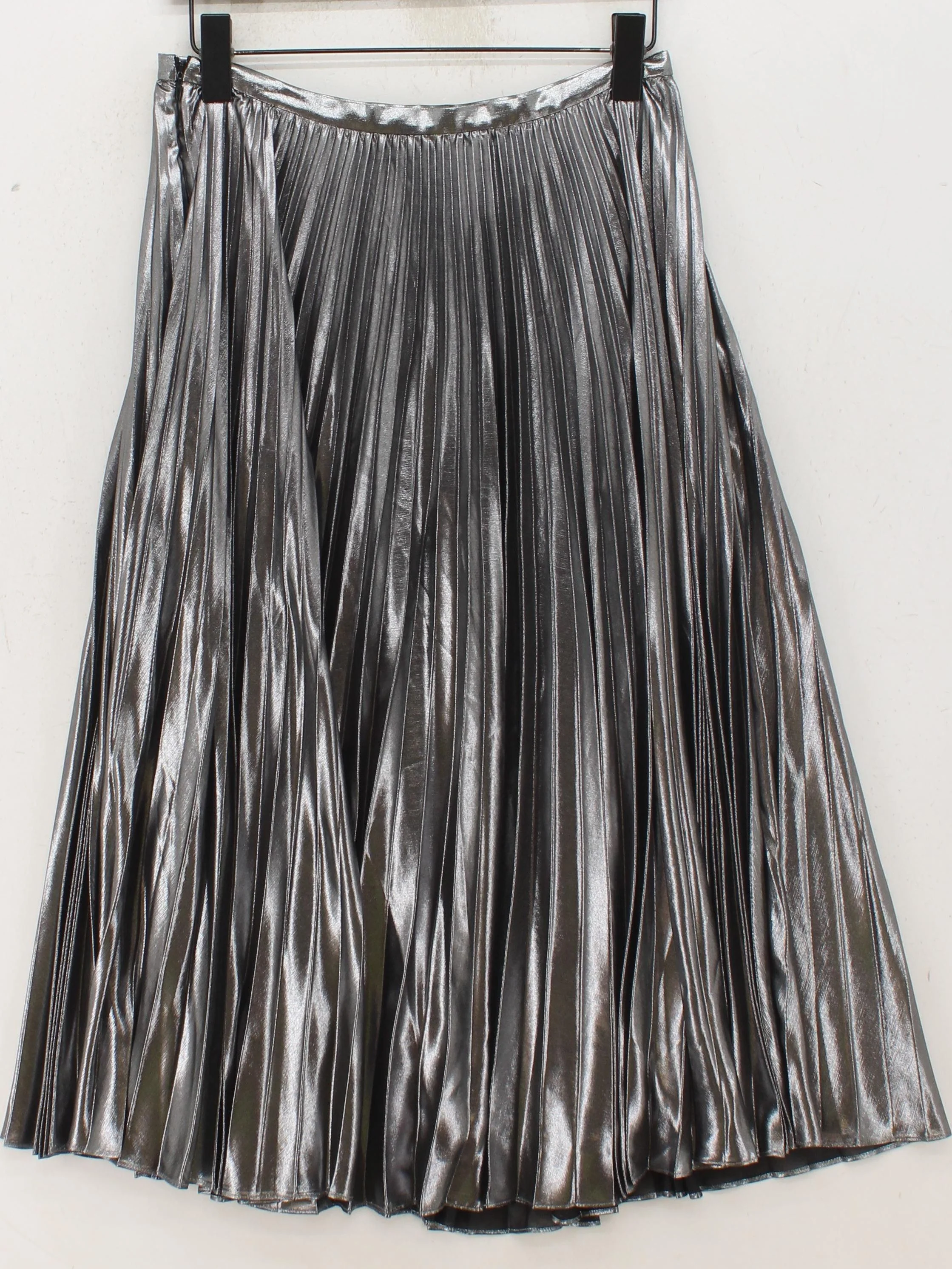 Lauren Ralph Lauren Women's Midi Skirt UK 8 Silver 100% Other Midi Pleated - Image 2