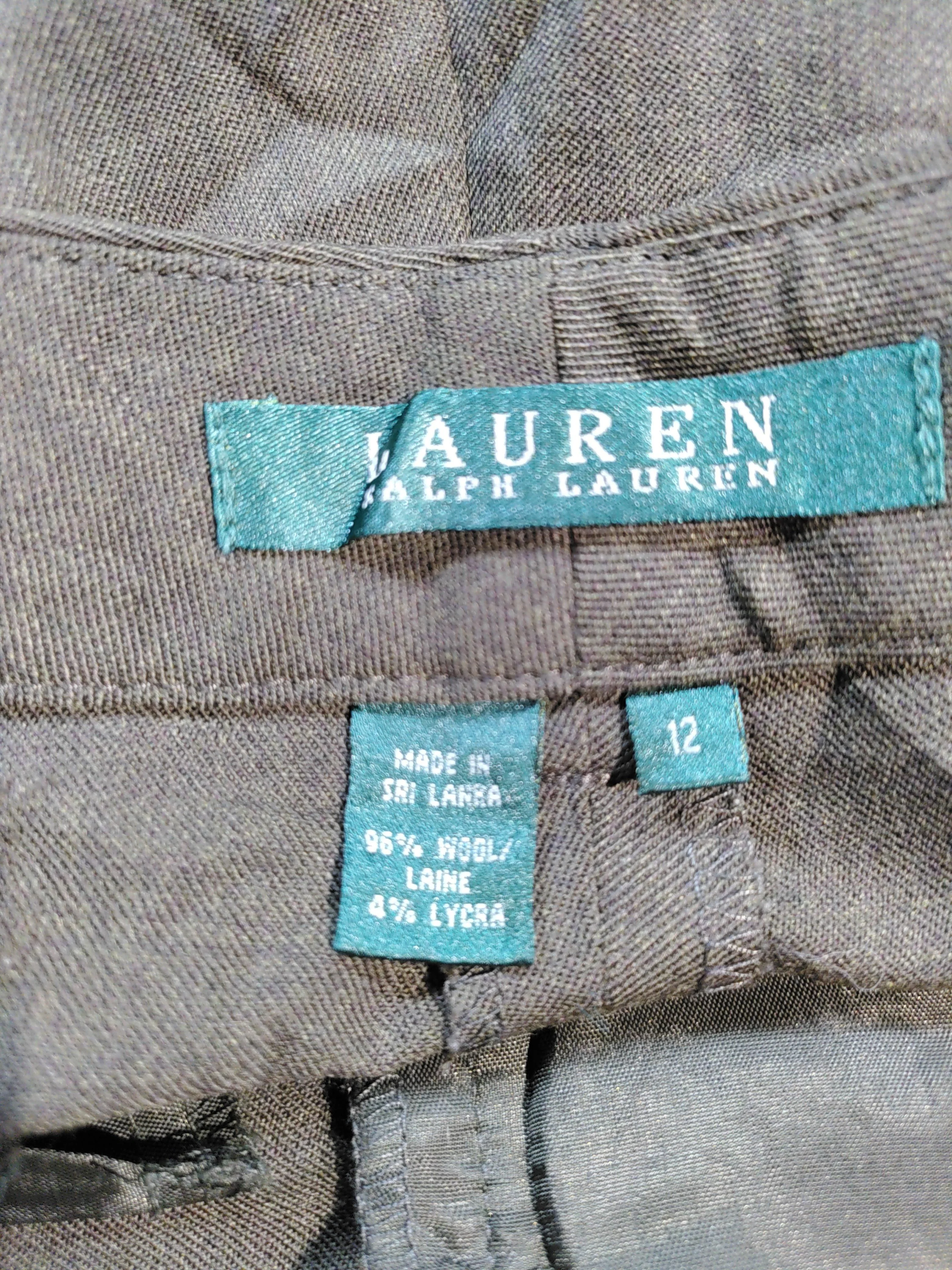 Lauren Ralph Lauren Women's Trousers UK 12 Green Wool with Elastane Chino - Image 6