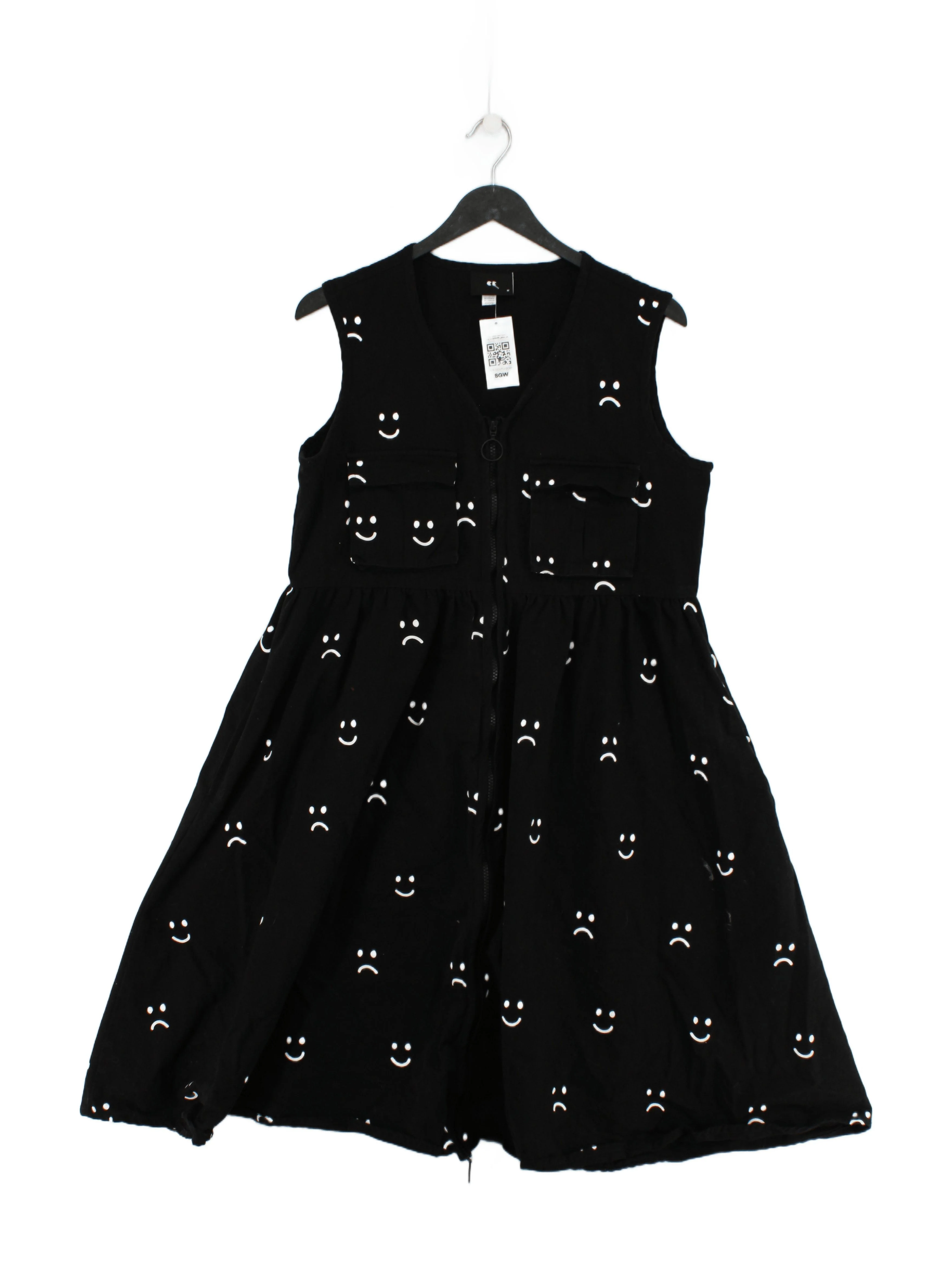 Lazy Oaf A-Line Midi Dress M in Black
