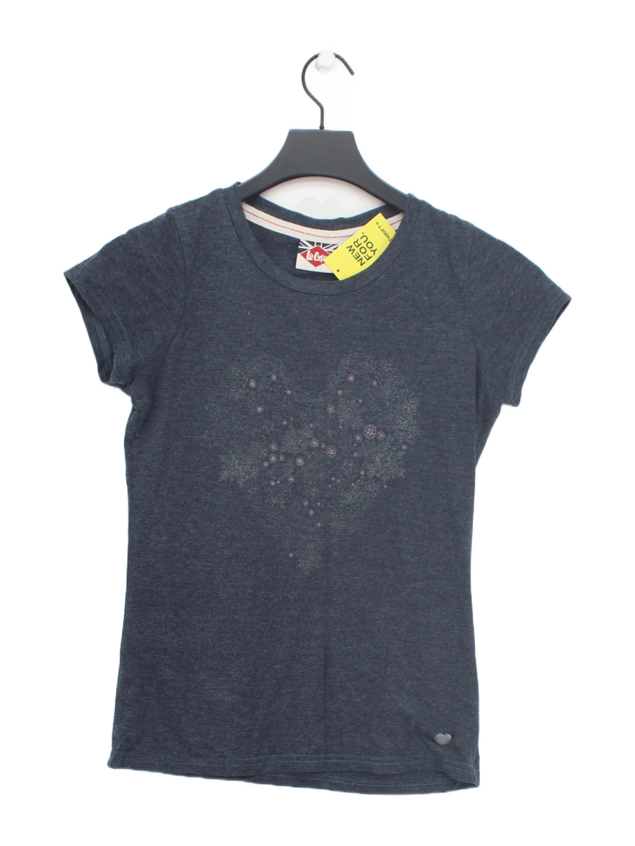 Lee Cooper Women's T-Shirt UK 8 Blue Cotton with Polyester Basic