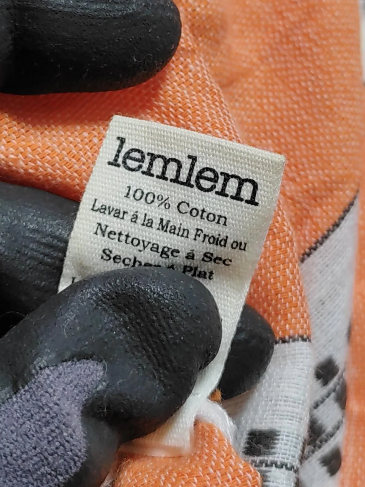 Lemlem Men's Shirt L Orange Striped 100% Cotton Basic - Image 5