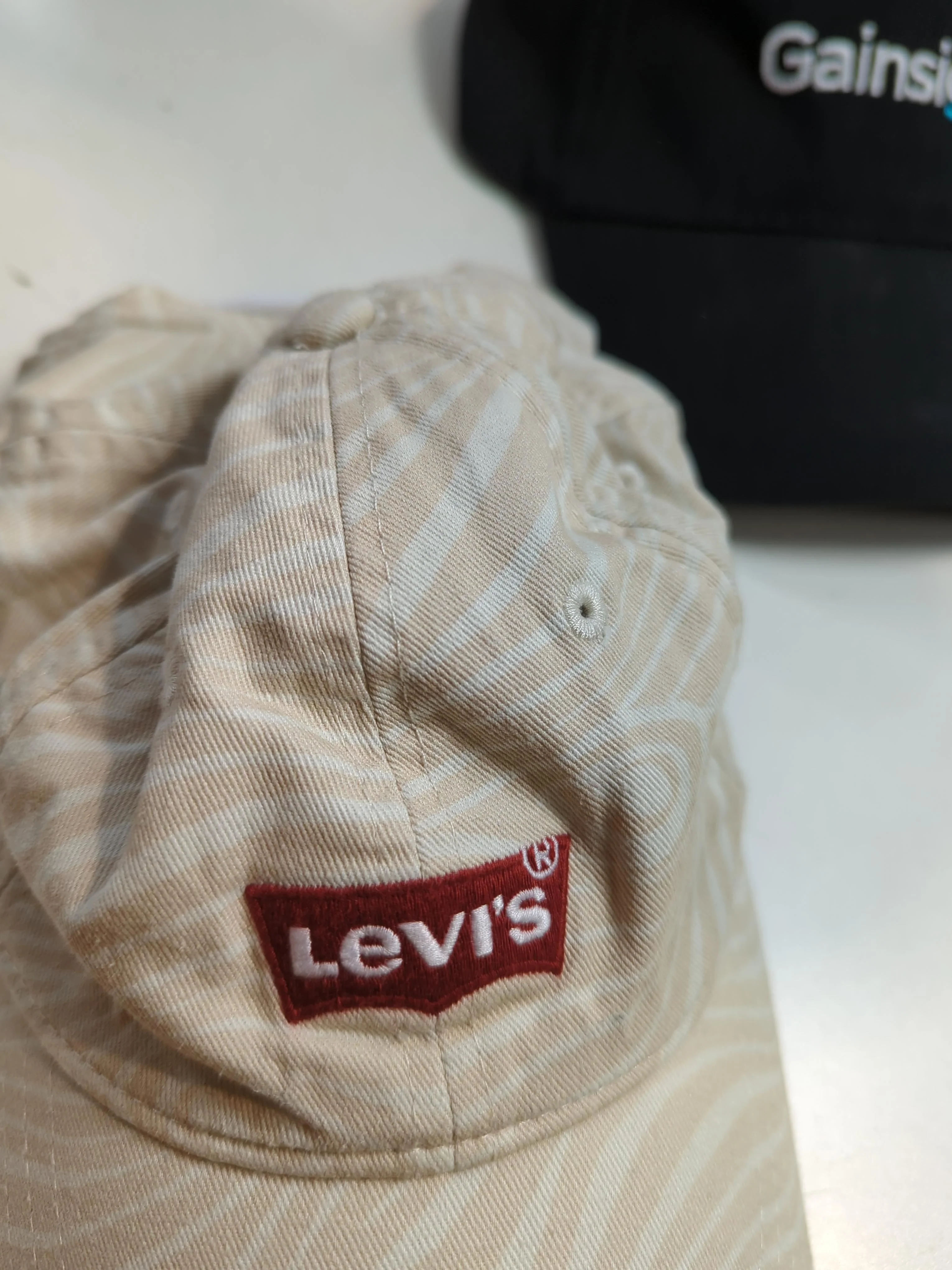Levi’s Men's Hat L Cream Geometric 100% Cotton Baseball Cap - Image 5