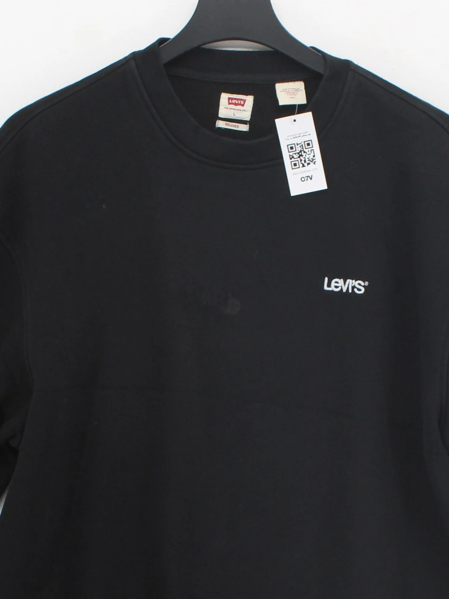 Levi’s Men's Hoodie L Black Cotton with Polyester Pullover - Image 3