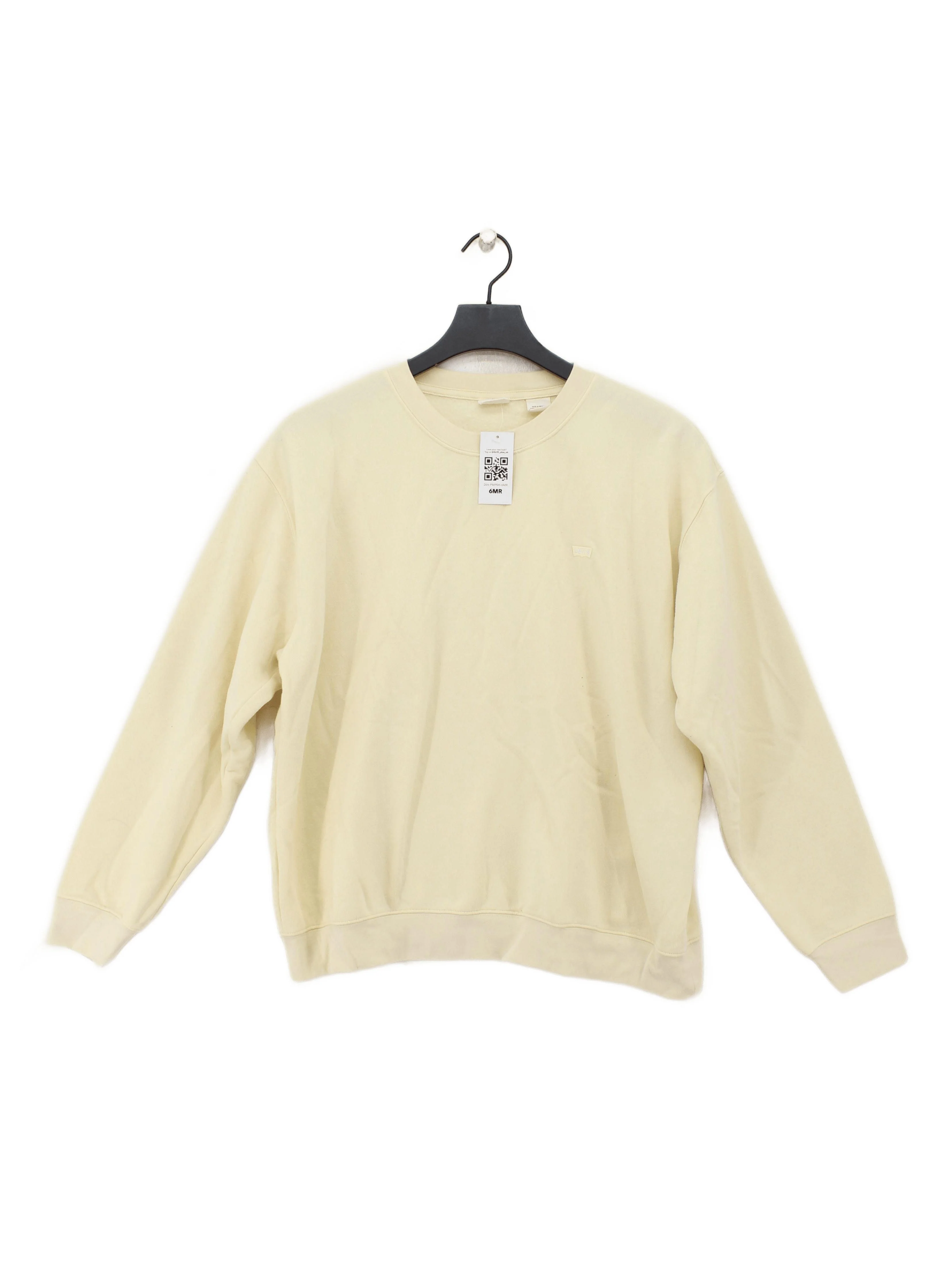 Levi’s Men's Hoodie M Cream Cotton with Polyester Pullover