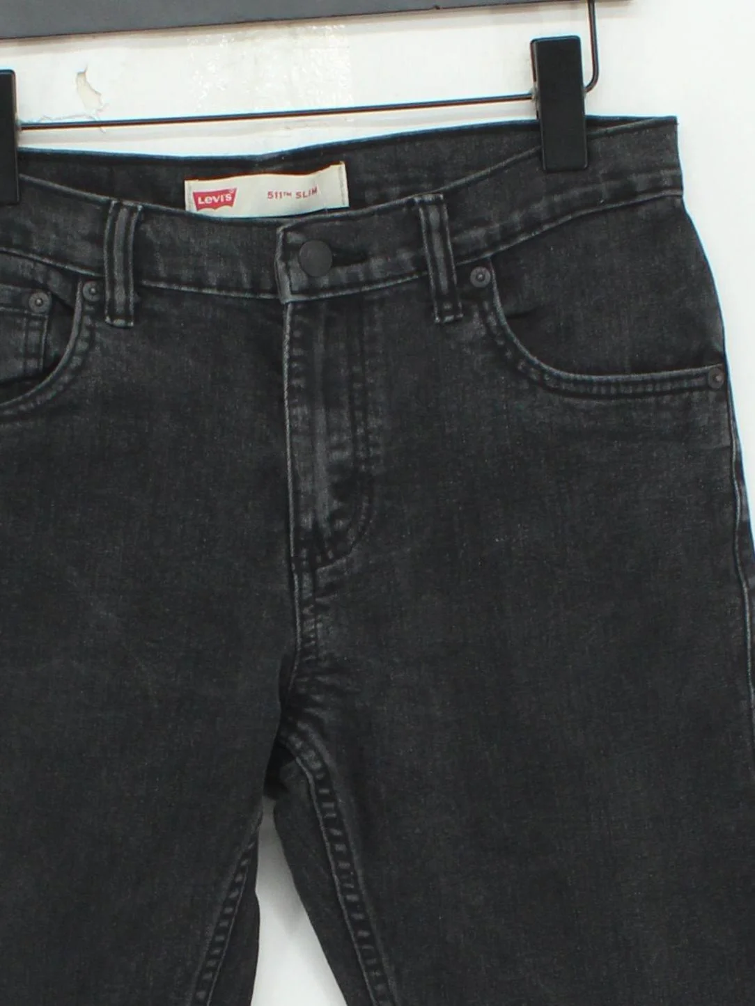 Levi’s Men's Jeans W 28 in Black Cotton with Polyester, Elastane Skinny - Image 3