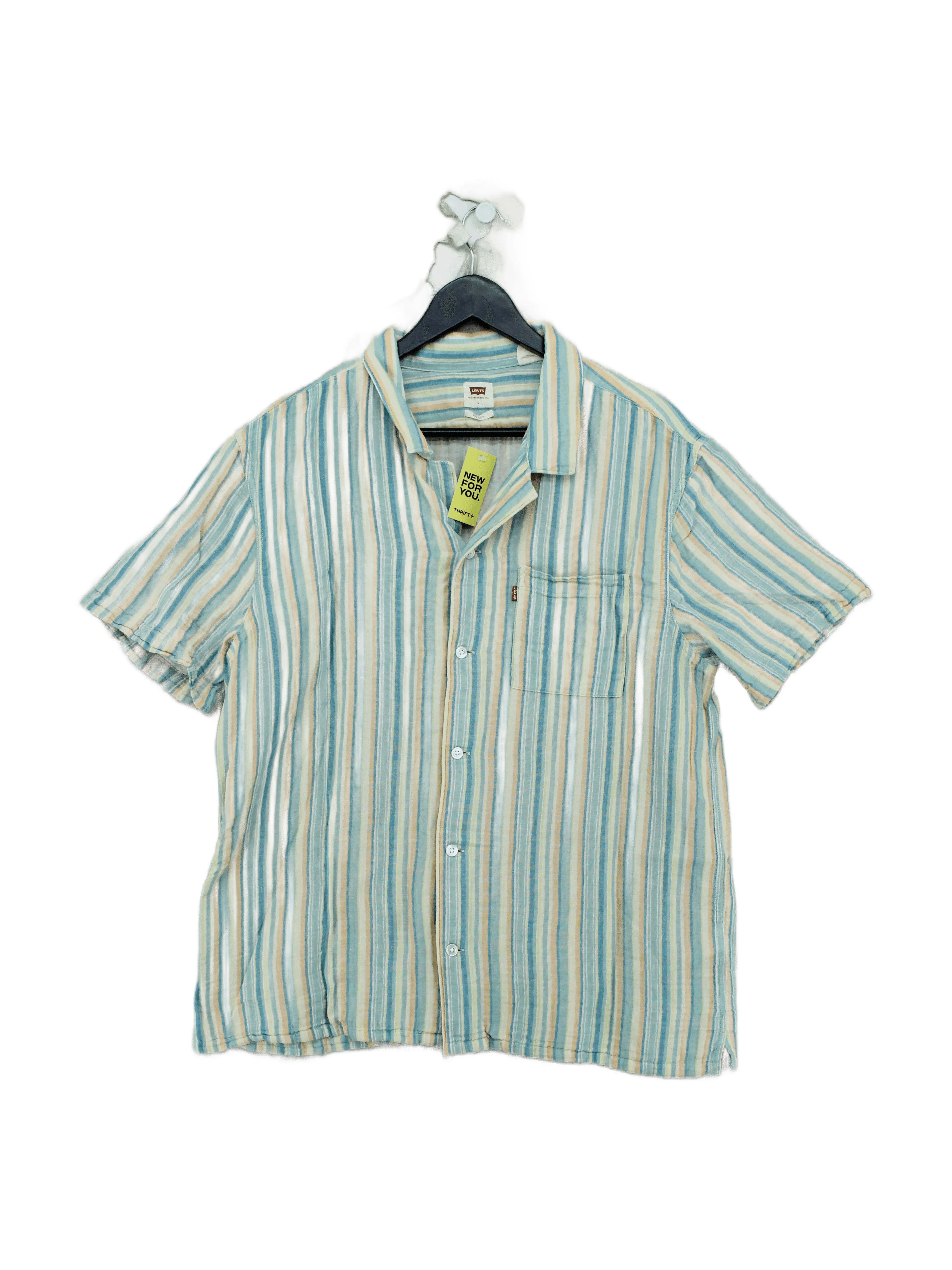 Levi’s Men's Shirt L Multi Striped 100% Cotton Basic
