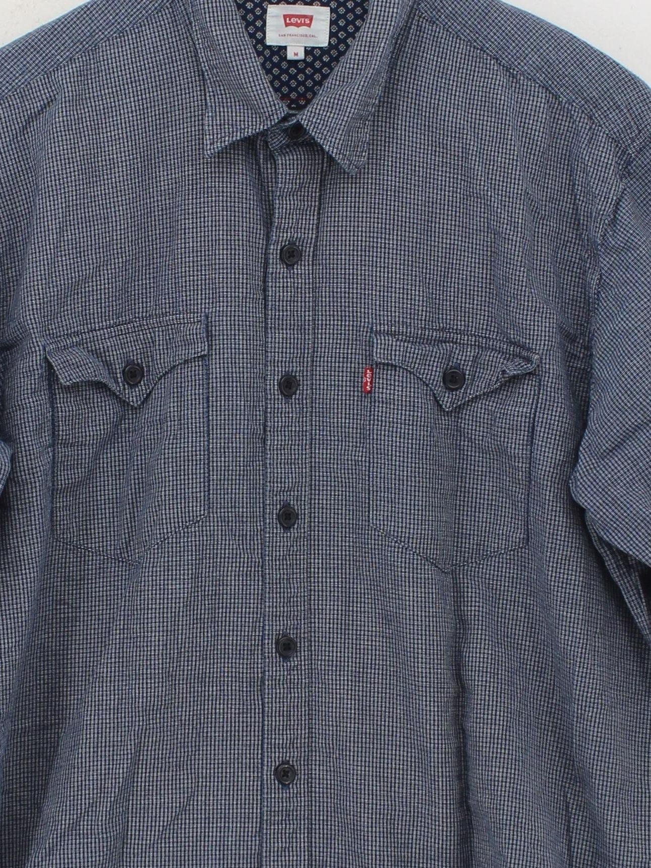 Levi’s Men's Shirt M Blue Checkered 100% Cotton Basic - Image 3