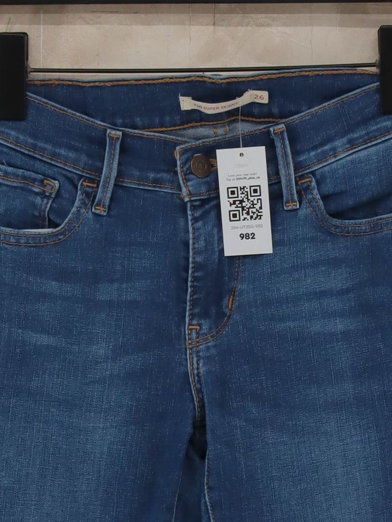 Levi’s Women's Jeans W 26 in Blue Cotton with Polyester, Elastane Skinny - Image 3