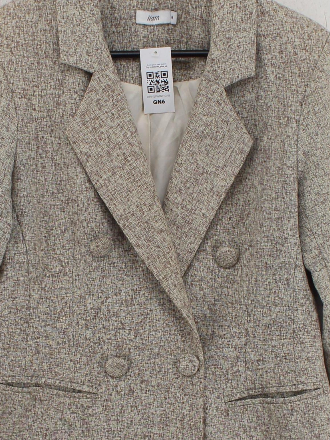 Liam Women's Blazer UK 8 Tan Polyester with Acrylic, Cotton, Viscose Overcoat - Image 3