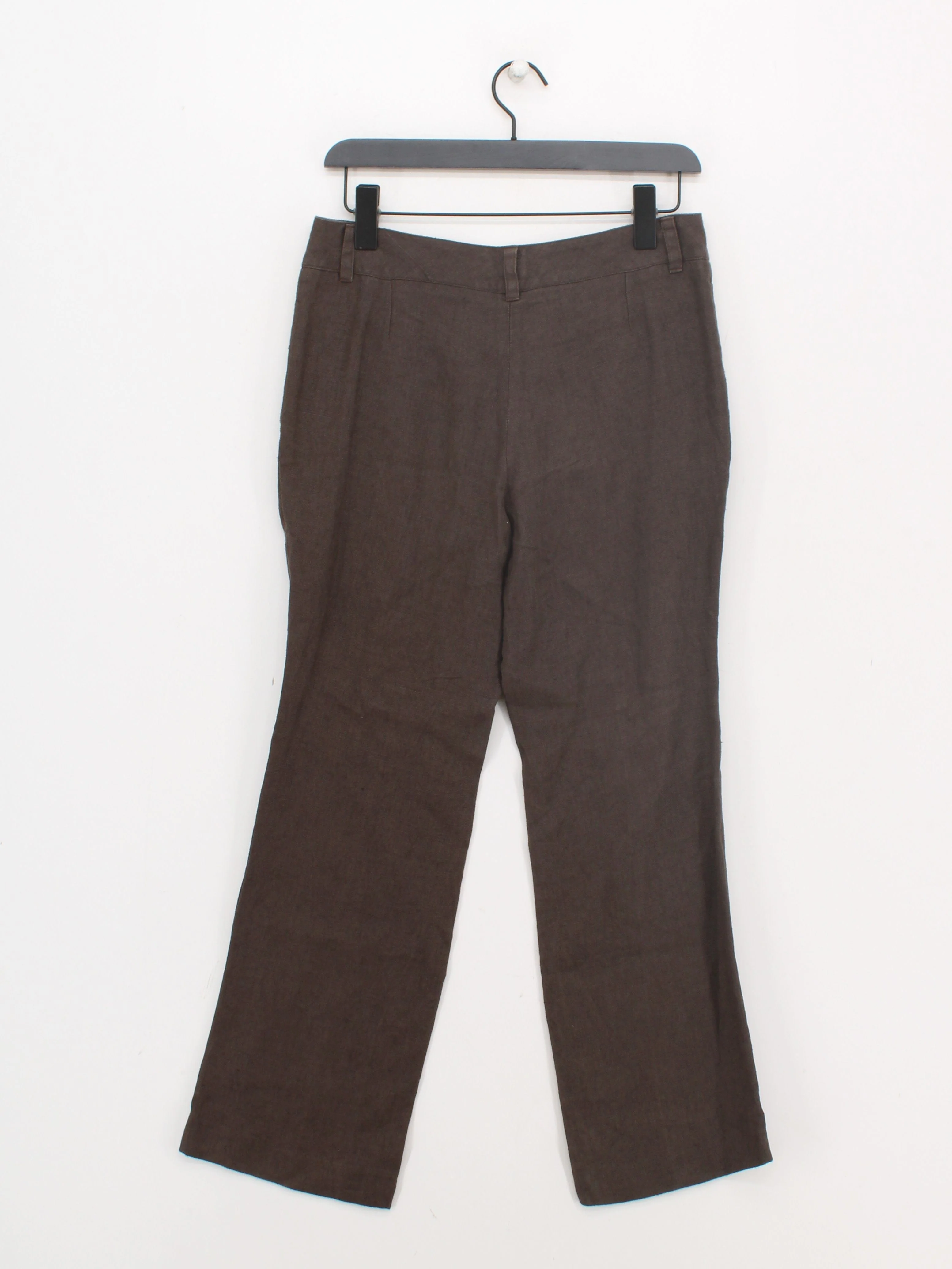Libelula Women's Trousers S Brown 100% Linen Straight Chino - Image 2
