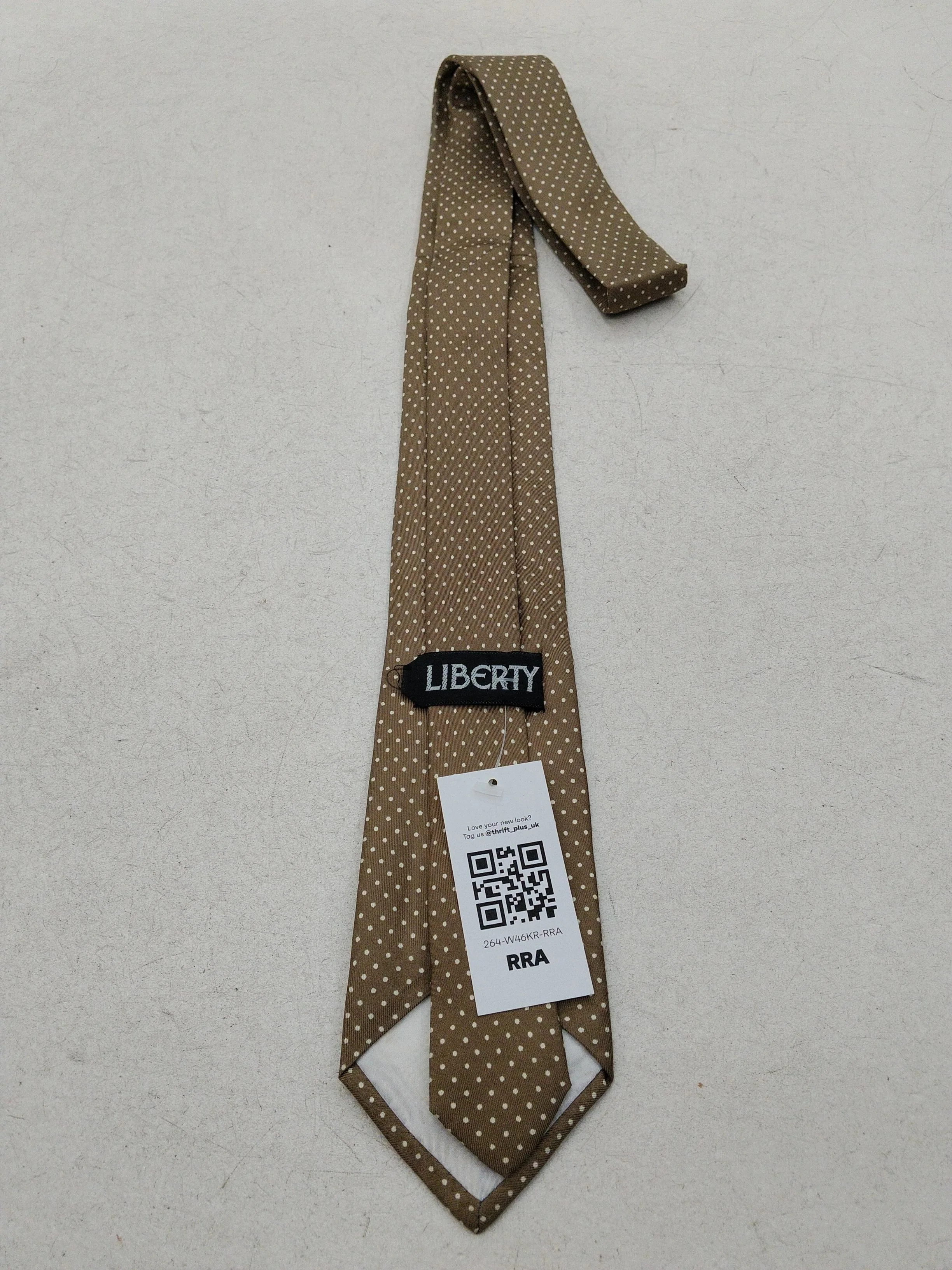Liberty Men's Tie Brown Polkadot 100% Silk - Image 2