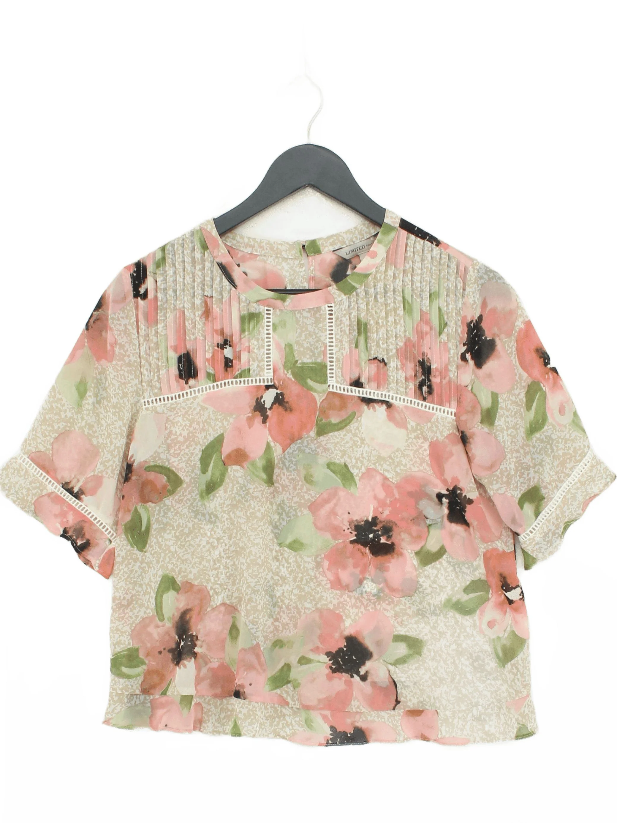 Limited Women's Top UK 10 Multi Floral 100% Other Short Sleeve Round Neck Basic