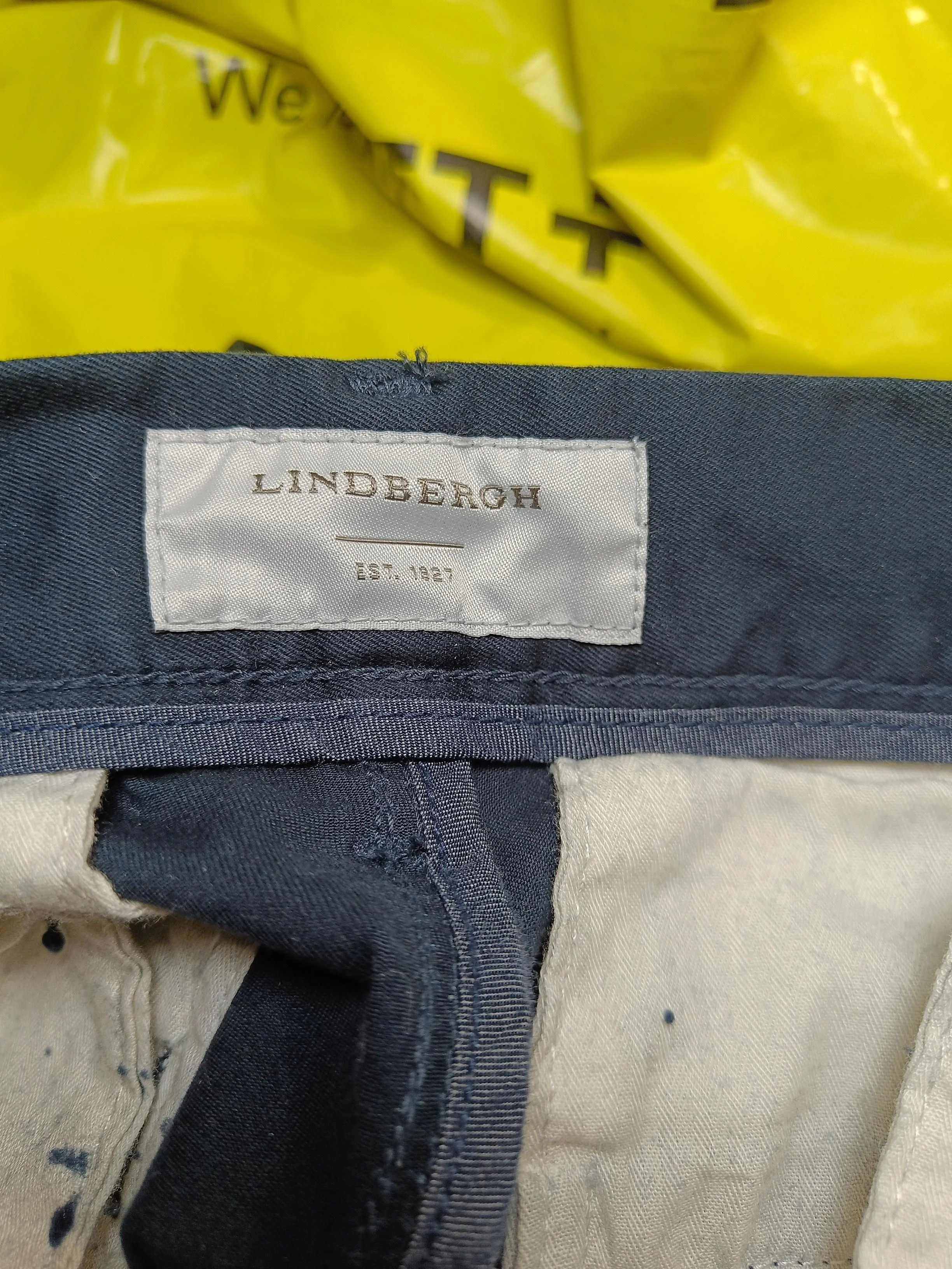 Lindbergh Men's Trousers W 32 in Blue Cotton with Elastane Tapered Chino - Image 8