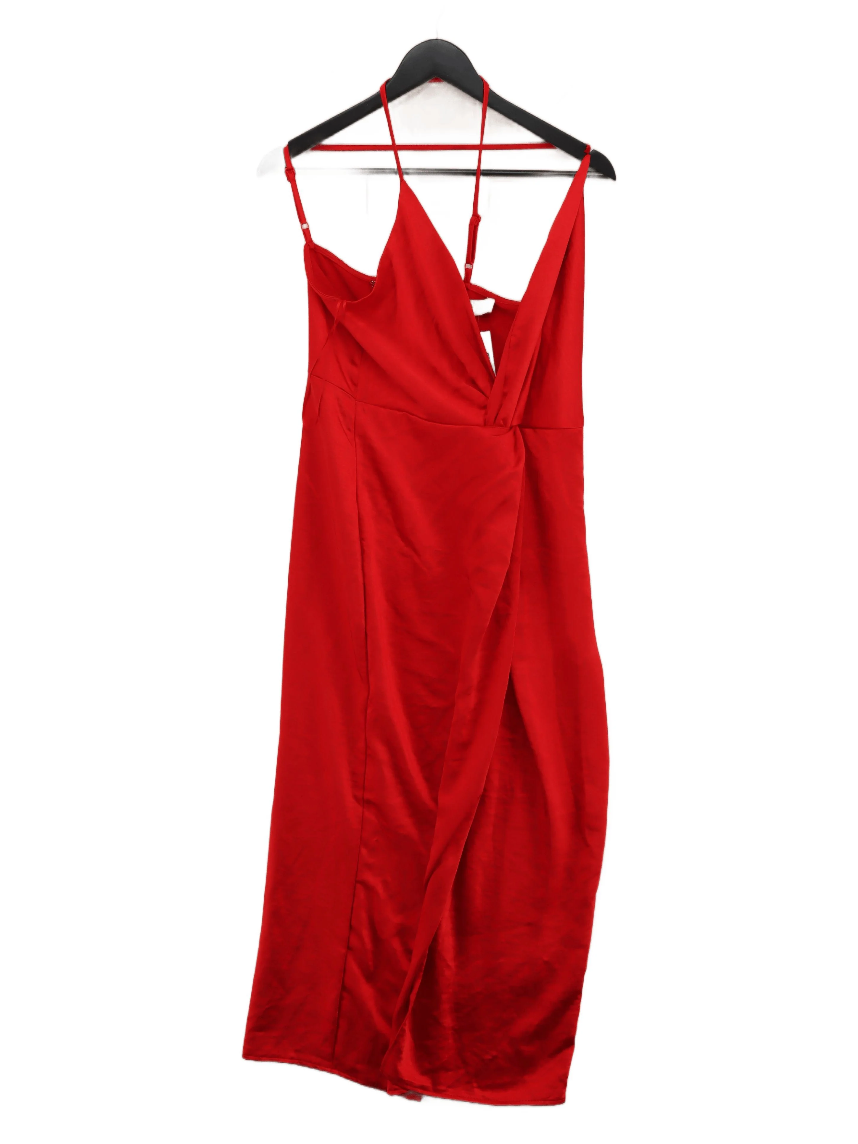 liquorish Slip Midi Dress UK12 in Red