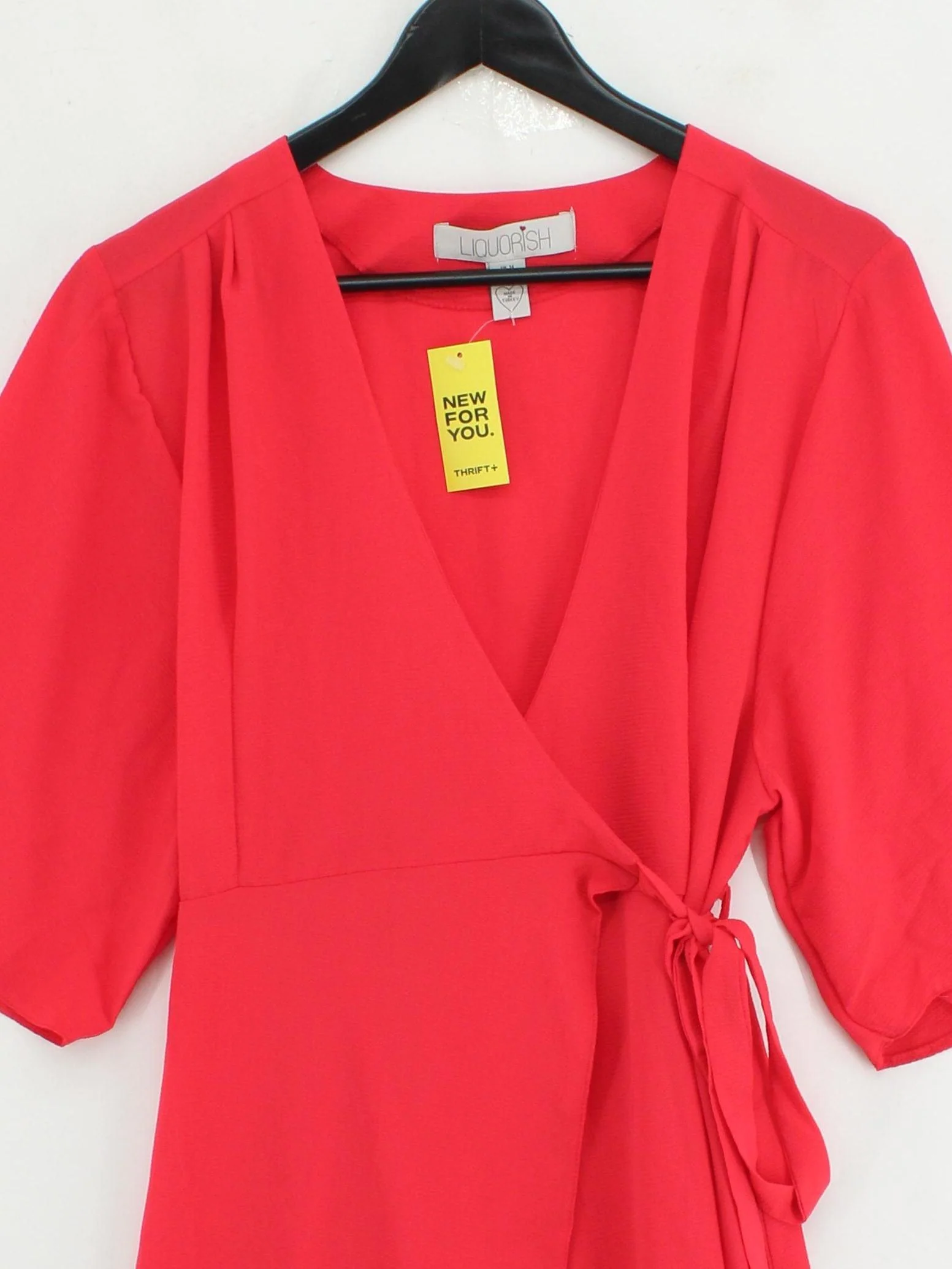 liquorish Wrap Midi Dress UK14 in Red - Image 3