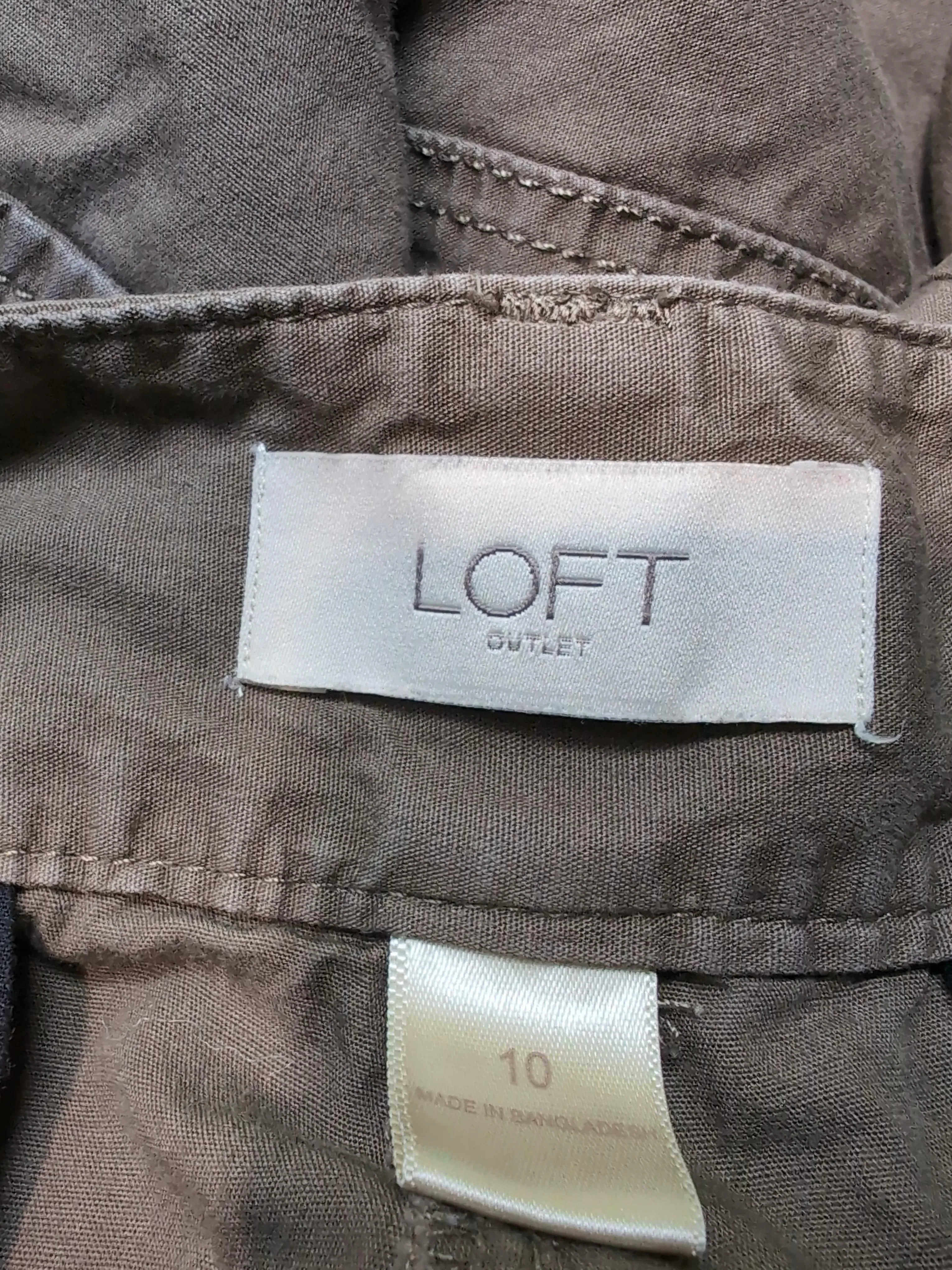Loft Women's Sports Bottoms UK 10 Brown 100% Cotton Tapered Sweatpants - Image 6