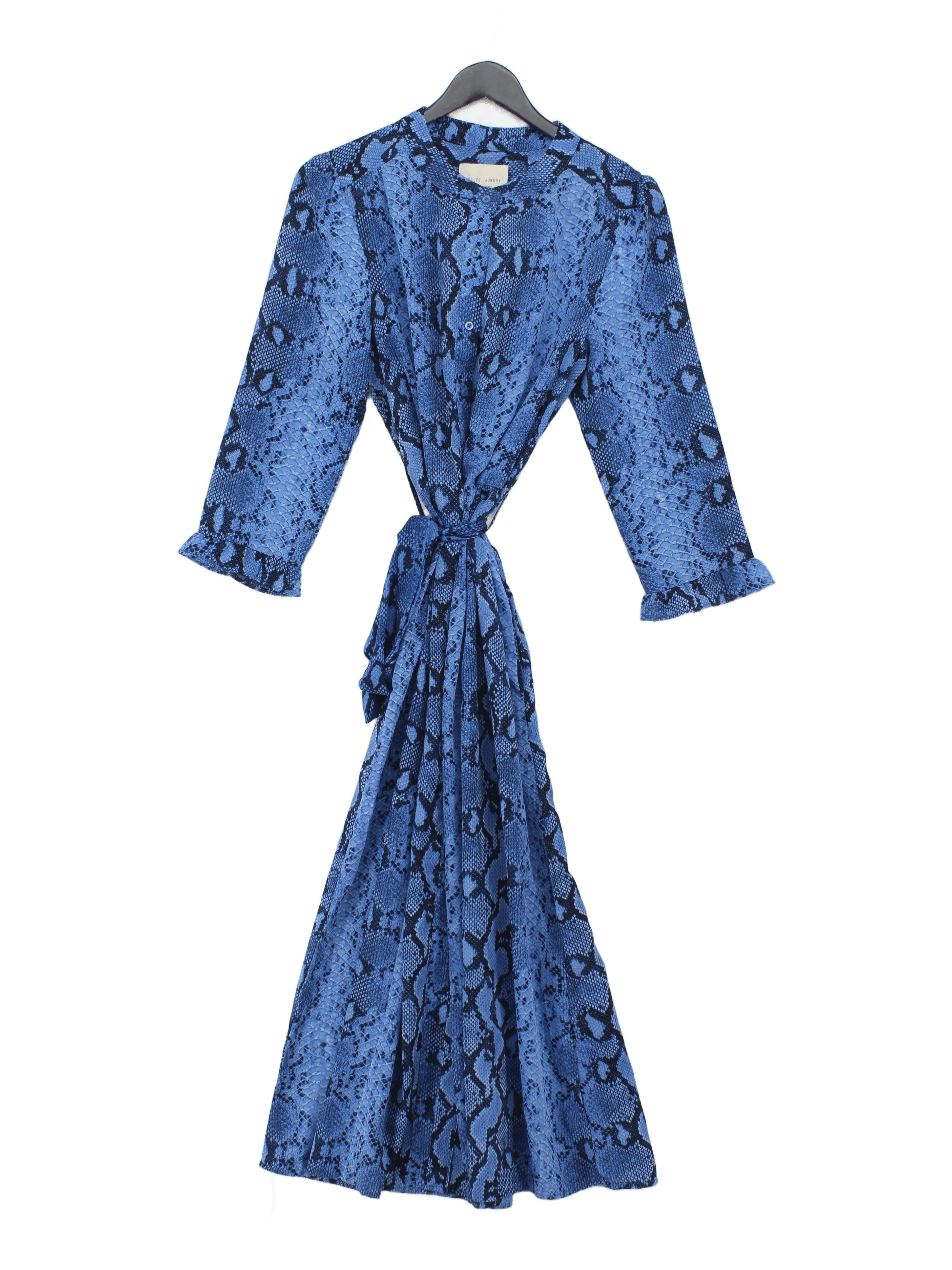 Lollys Laundry Shirt Midi Dress L in Blue