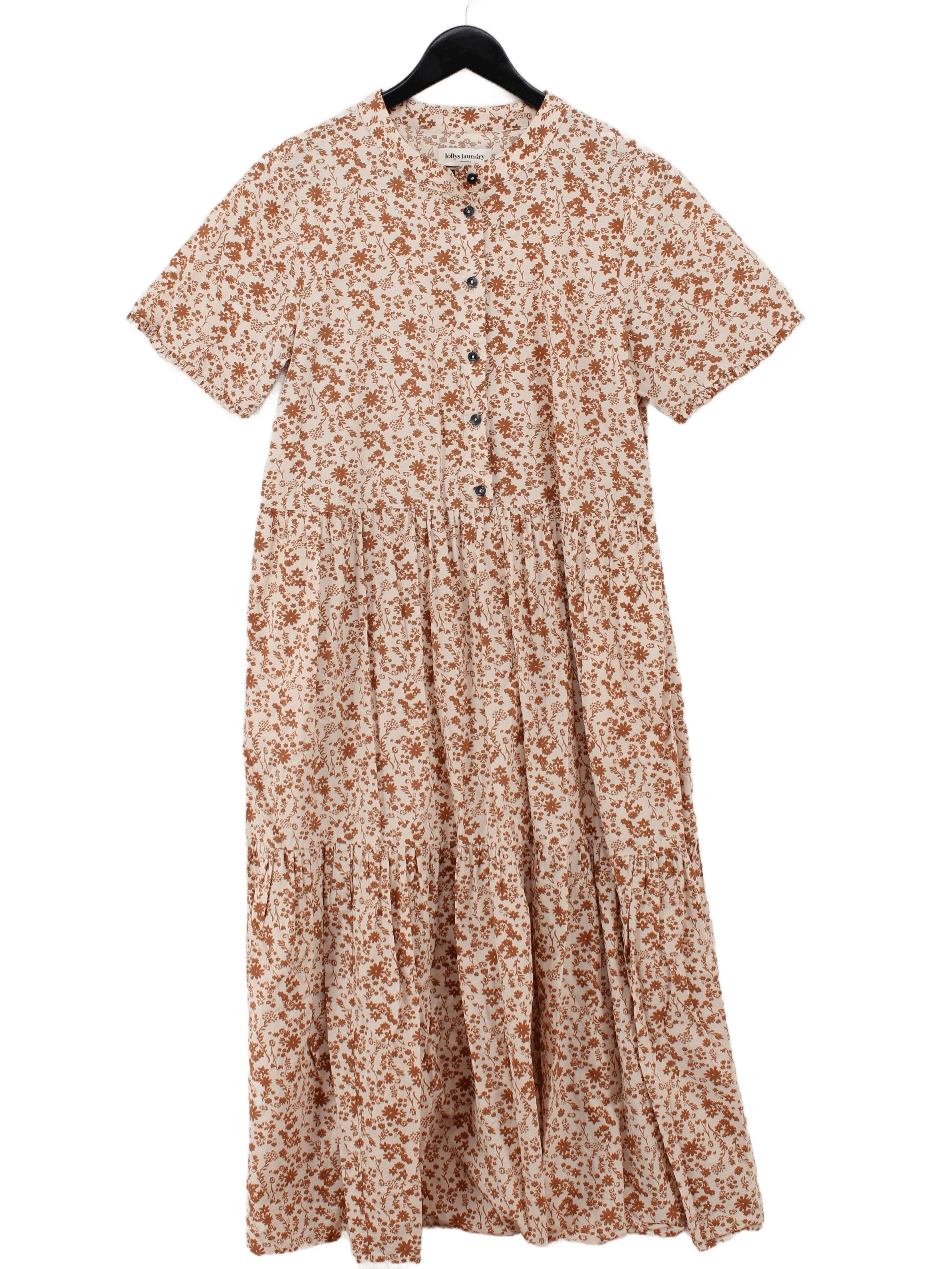 Lollys Laundry Shirt Midi Dress L in Cream