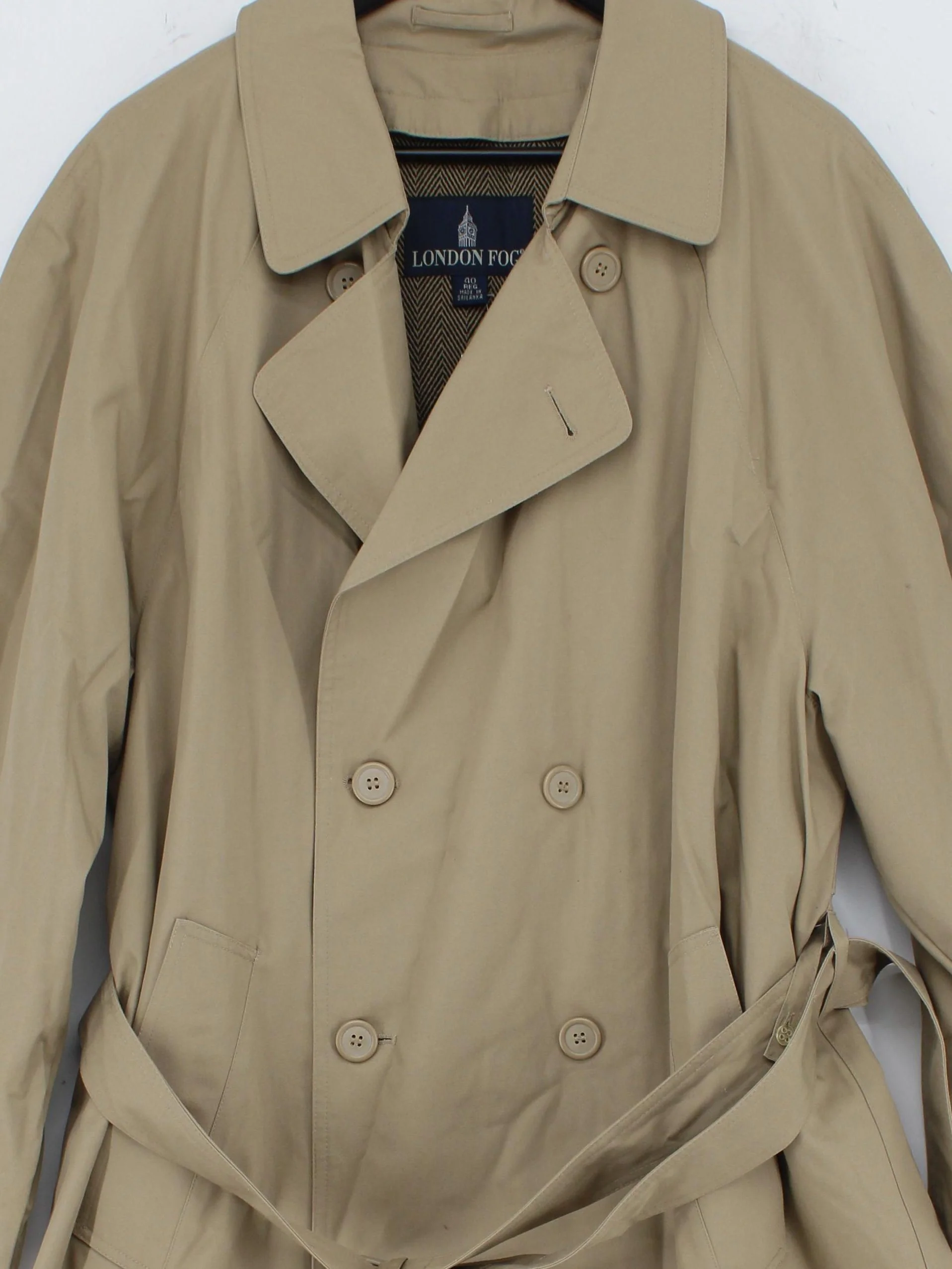 London Fog Men's Coat Chest: 40 in Tan Other with Acetate, Acrylic Trench Coat - Image 3