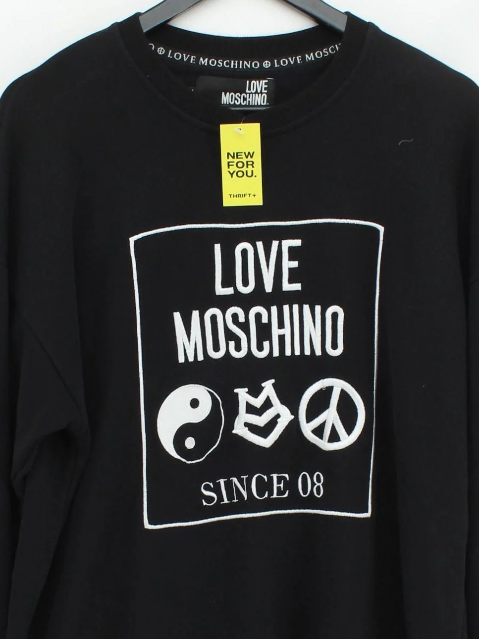 Love Moschino Men's Jumper M Black Cotton with Elastane Pullover - Image 3