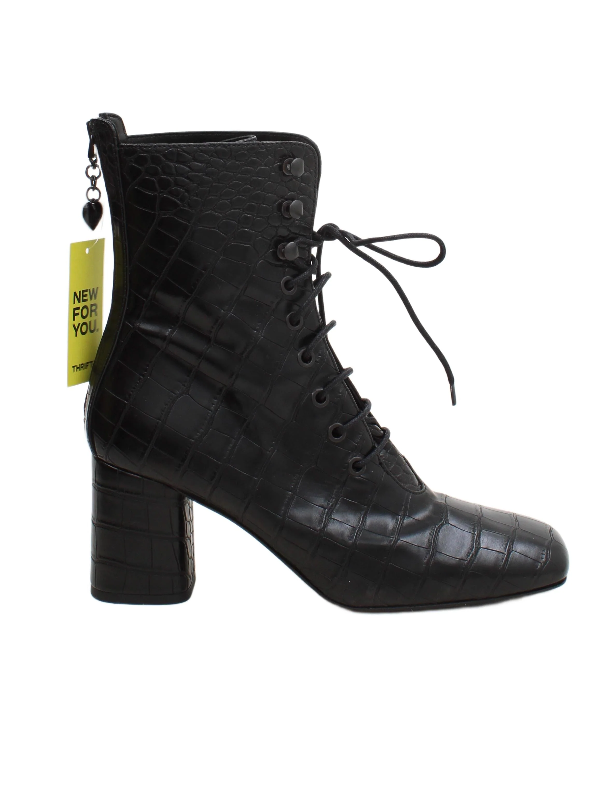 Love Moschino Women's Boots UK 7 Black 100% Faux Leather Combat