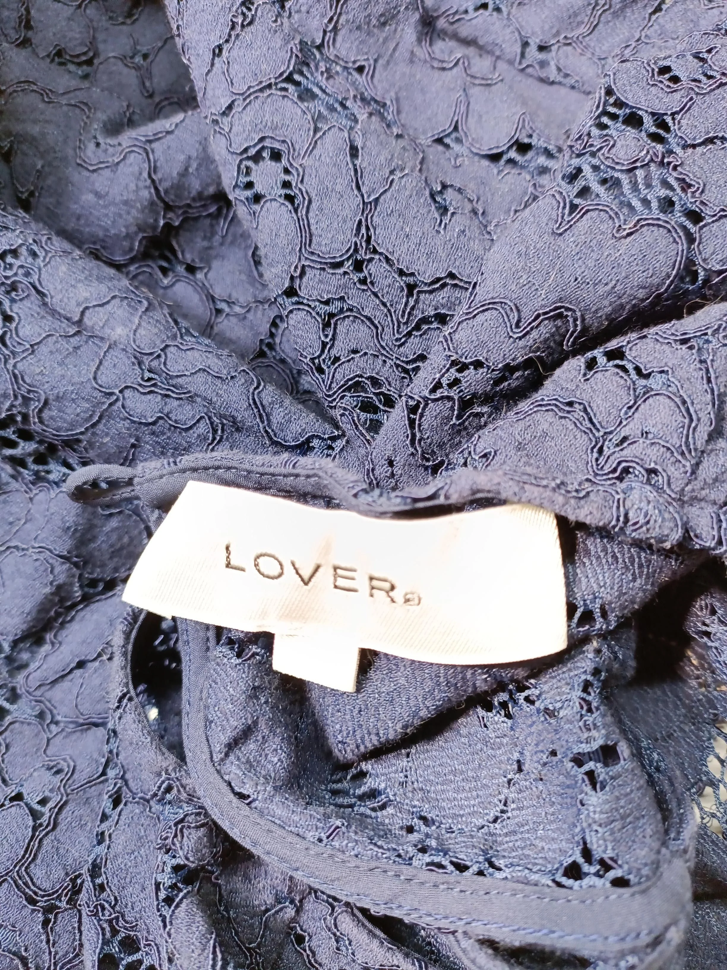 Lover Women's Top UK 8 Blue Cotton with Viscose, Nylon Cropped - Image 5