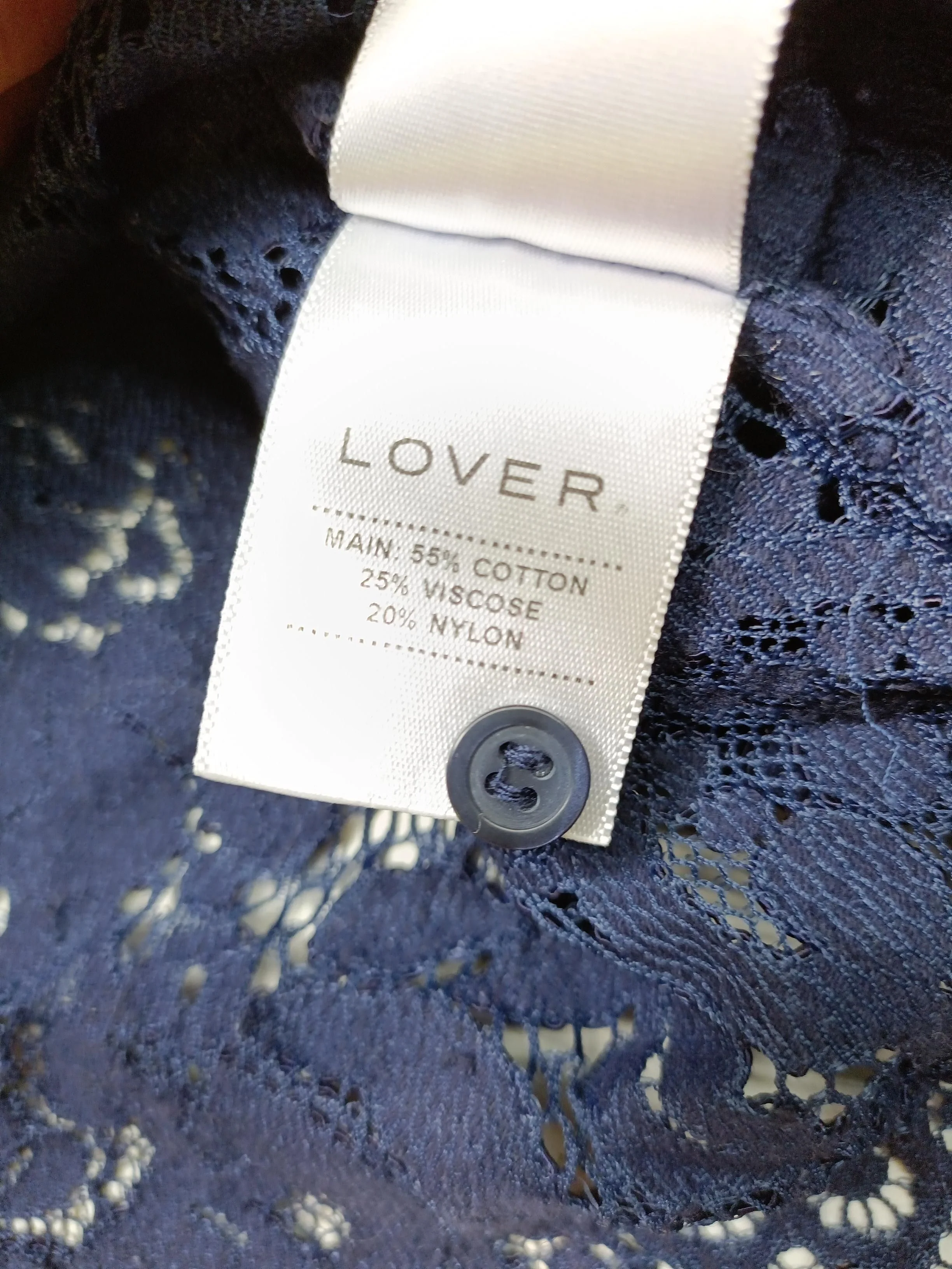 Lover Women's Top UK 8 Blue Cotton with Viscose, Nylon Cropped - Image 6