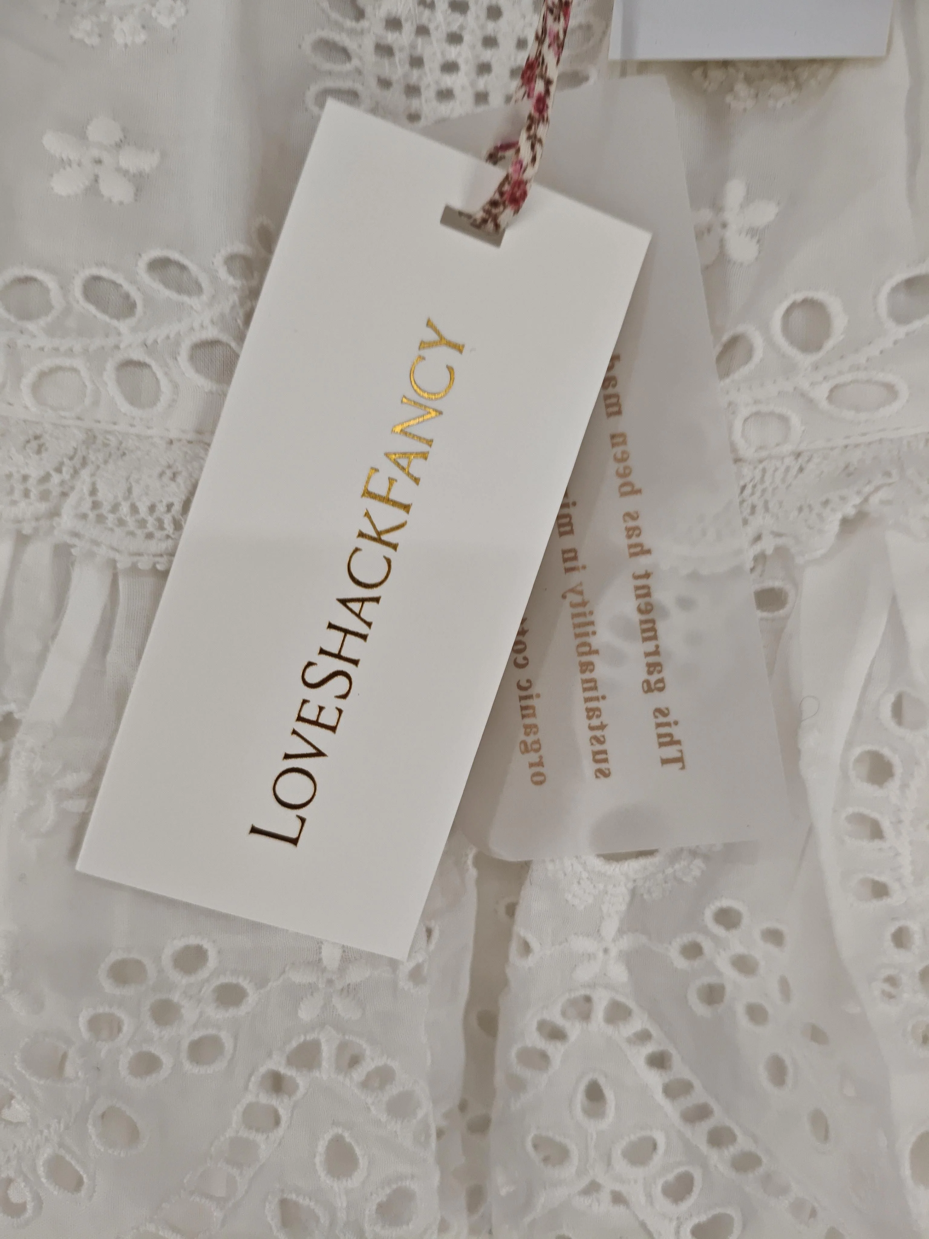 LoveShackFancy Women's Mini Skirt S White 100% Cotton Short Mini - Image 7