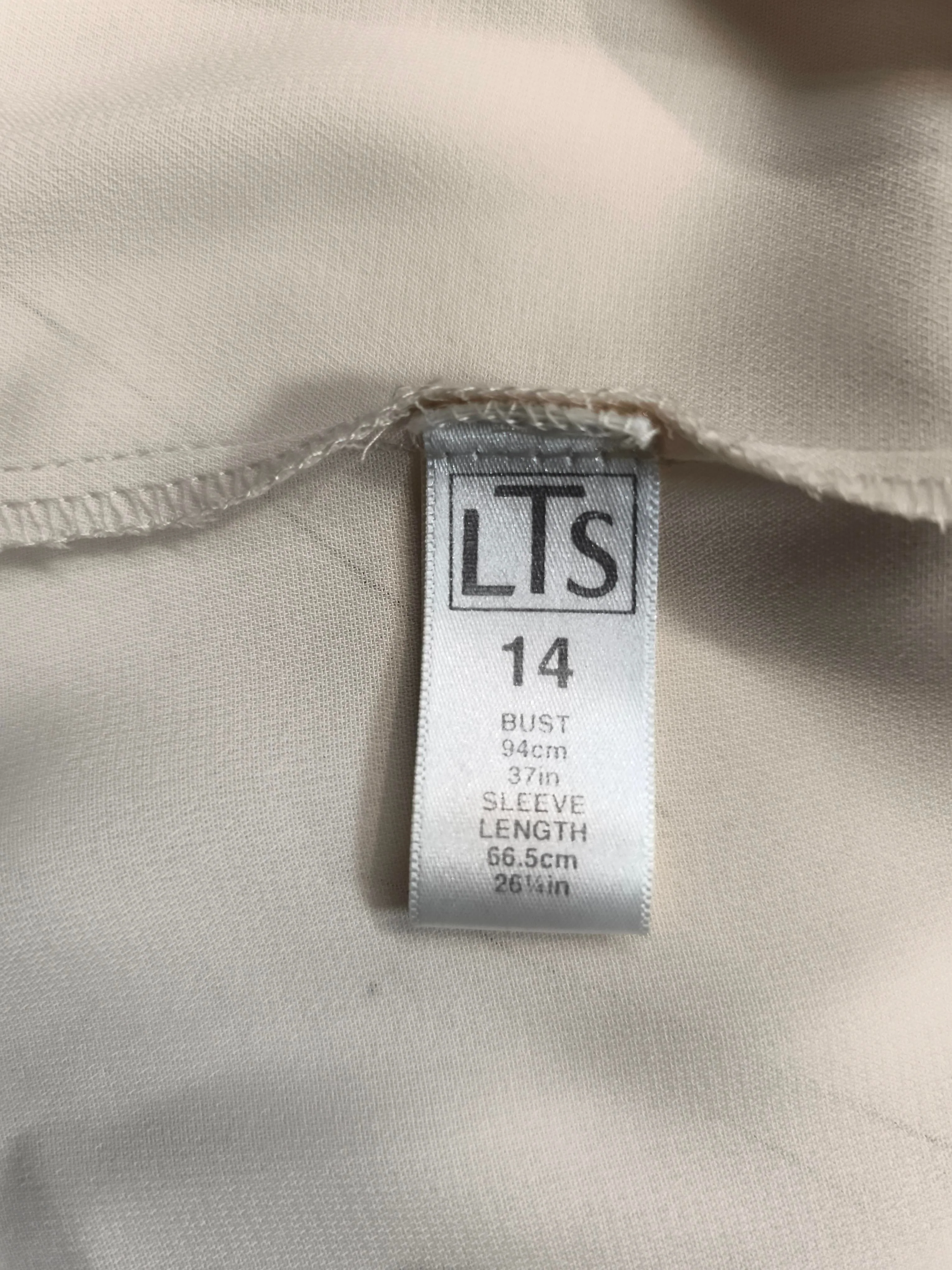 LTS - Long Tall Sally Women's Shirt UK 14 Cream 100% Other Basic - Image 7