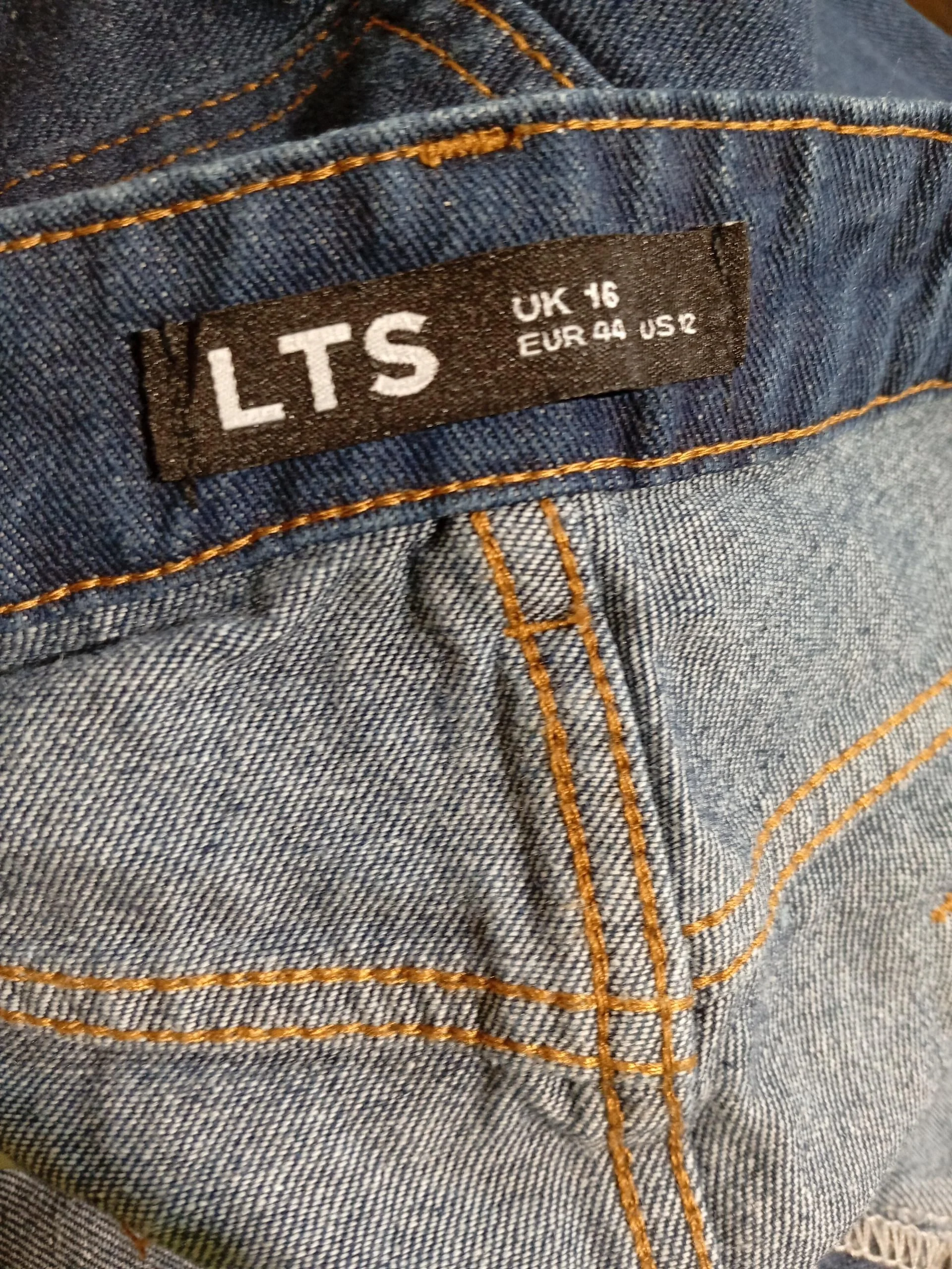 LTS Women's Jeans UK 16 Blue Cotton with Polyester, Viscose Wide-Leg - Image 5