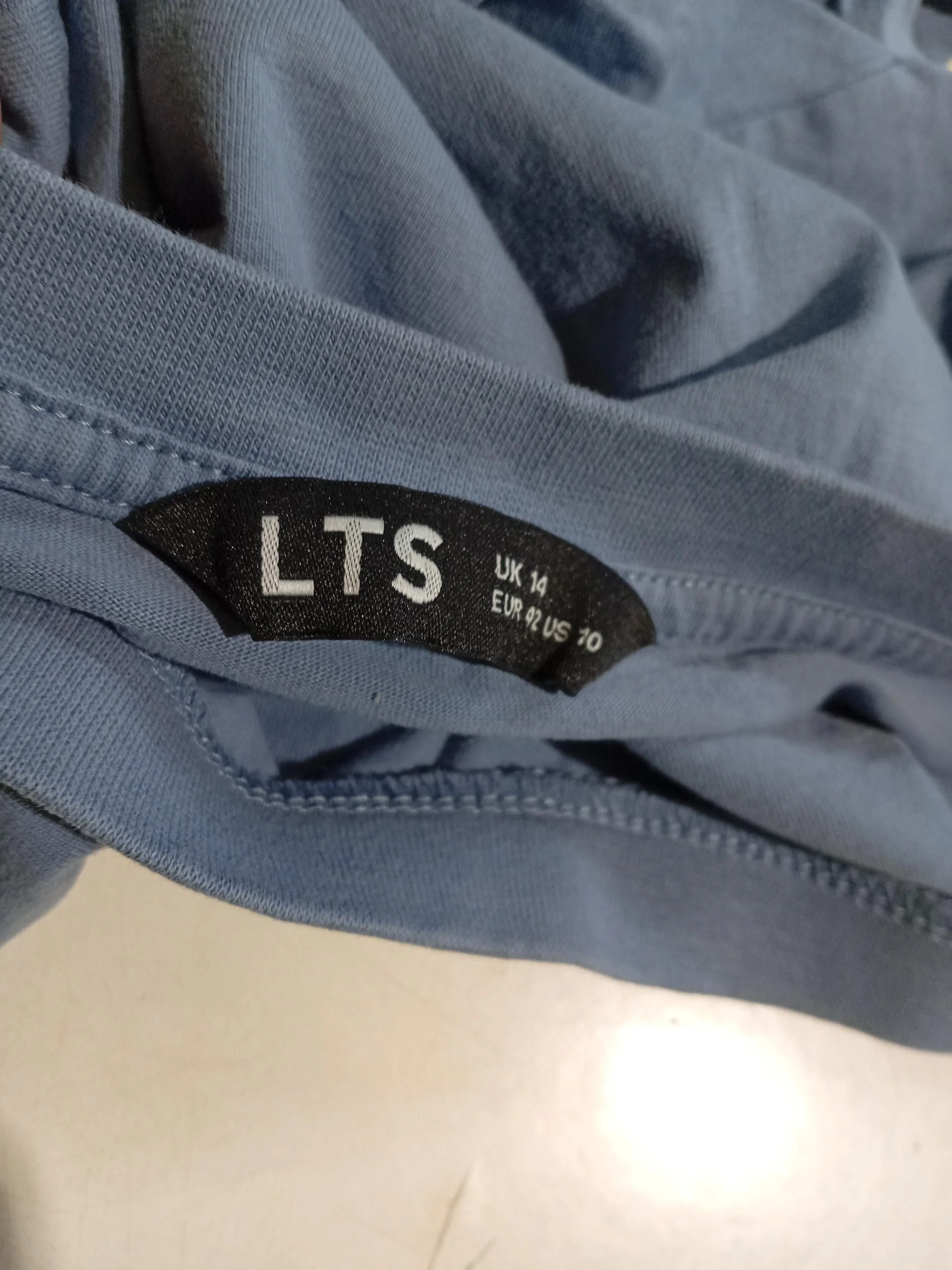 LTS Women's T-Shirt UK 14 Blue Graphic 100% Cotton Short Sleeve Round Neck Basic - Image 6