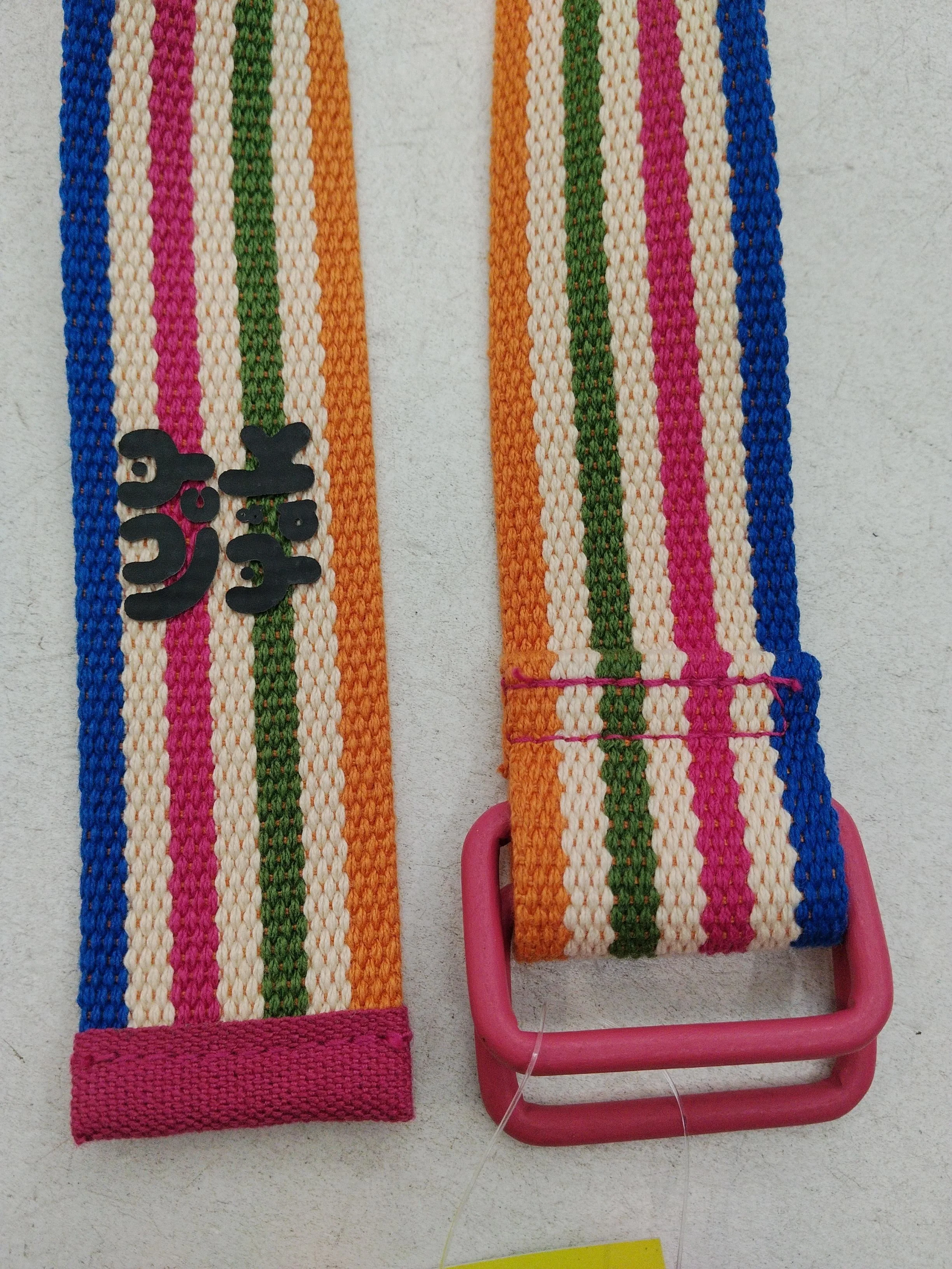 Lucy & Yak Men's Belt M Multi Striped 100% Cotton Dress Belt - Image 4