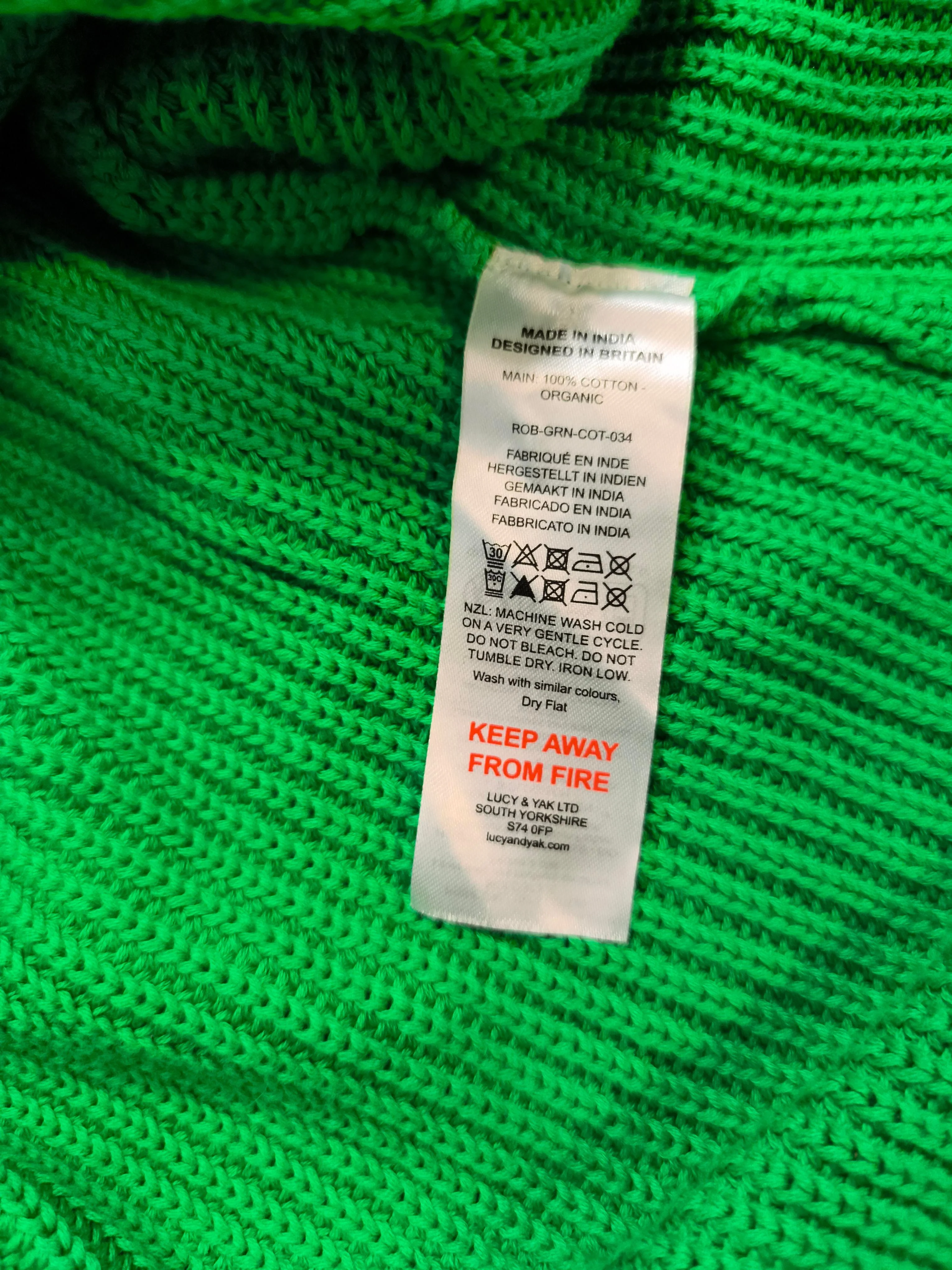 Lucy & Yak Women's Cardigan M Green 100% Cotton V-Neck Cardigan - Image 6