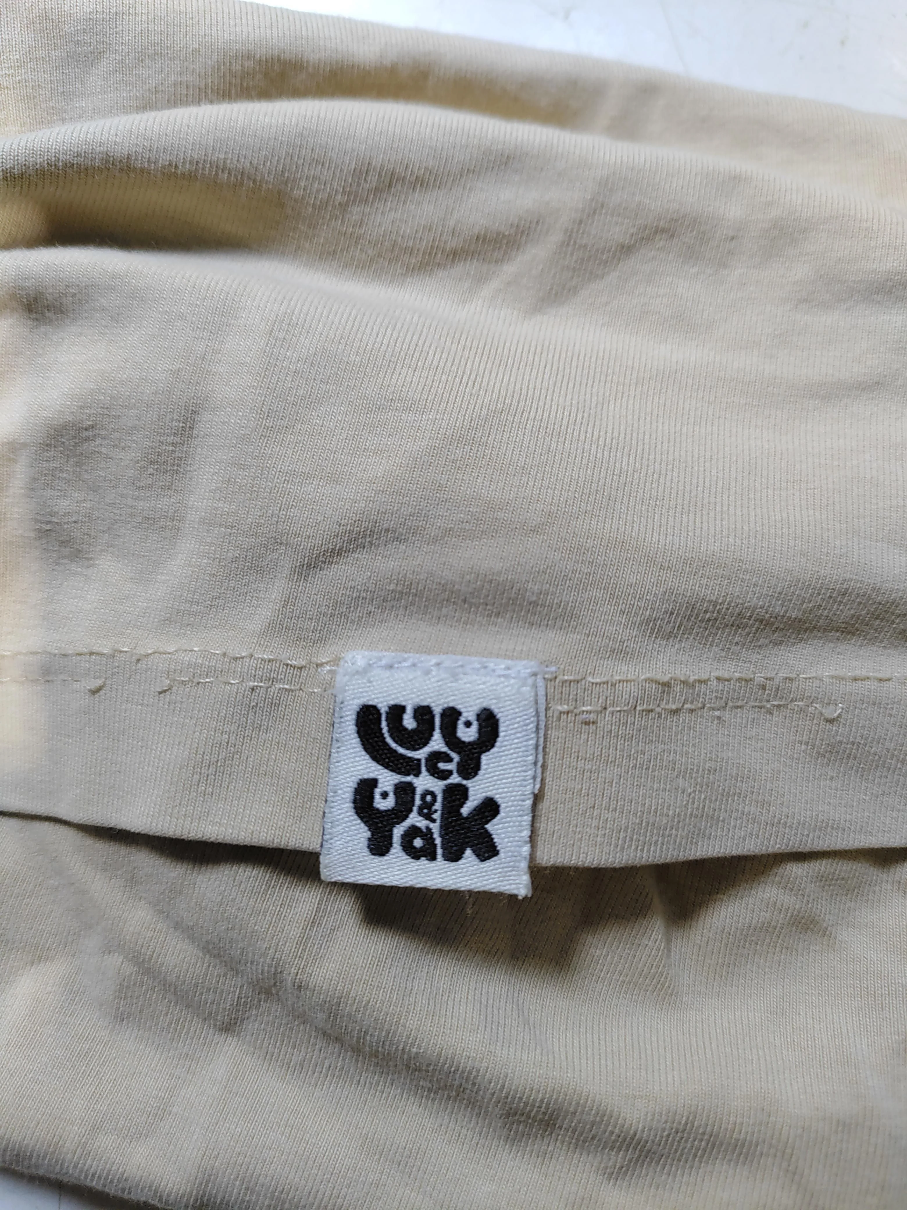 Lucy & Yak Women's Top S Cream 100% Other Long Sleeve Round Neck Cropped - Image 5