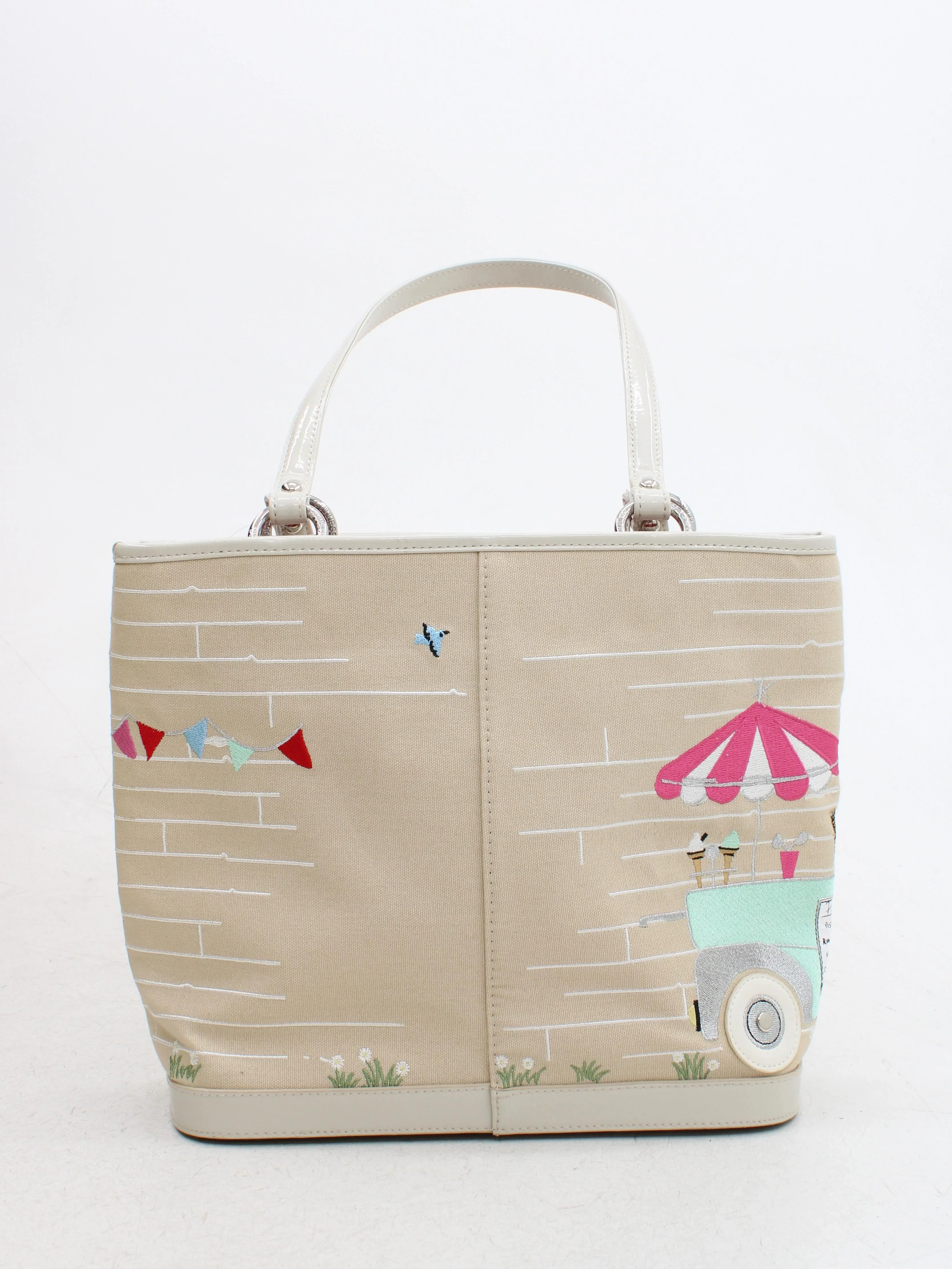 Lulu Guinness Women's Bag Cream Graphic 100% Cotton Tote - Image 2
