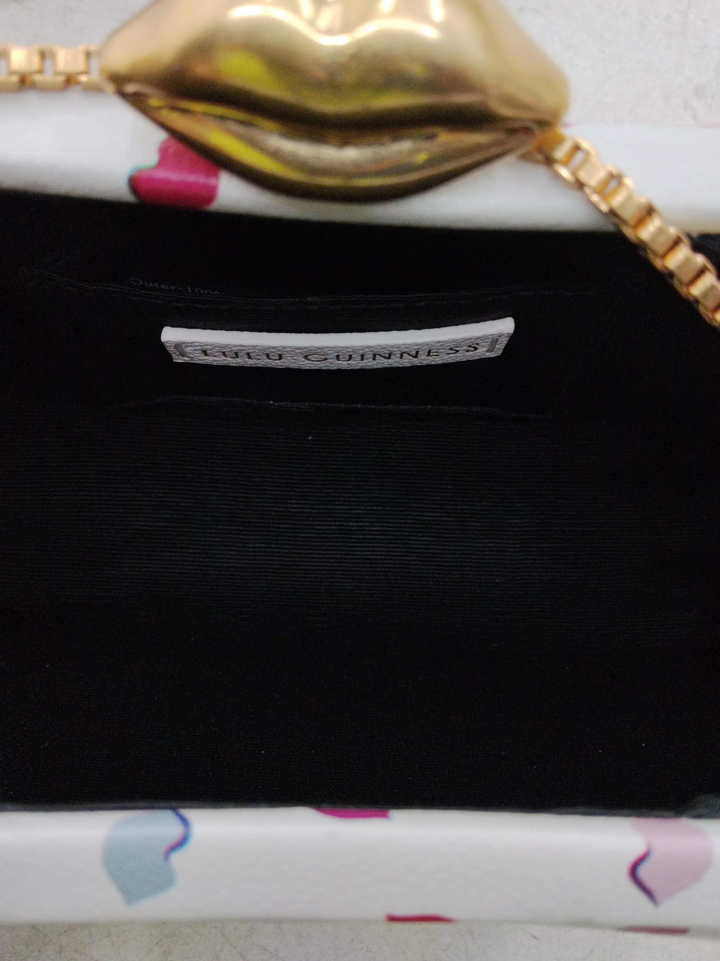 Lulu Guinness Women's Bag White Graphic 100% Faux Leather Clutch - Image 4