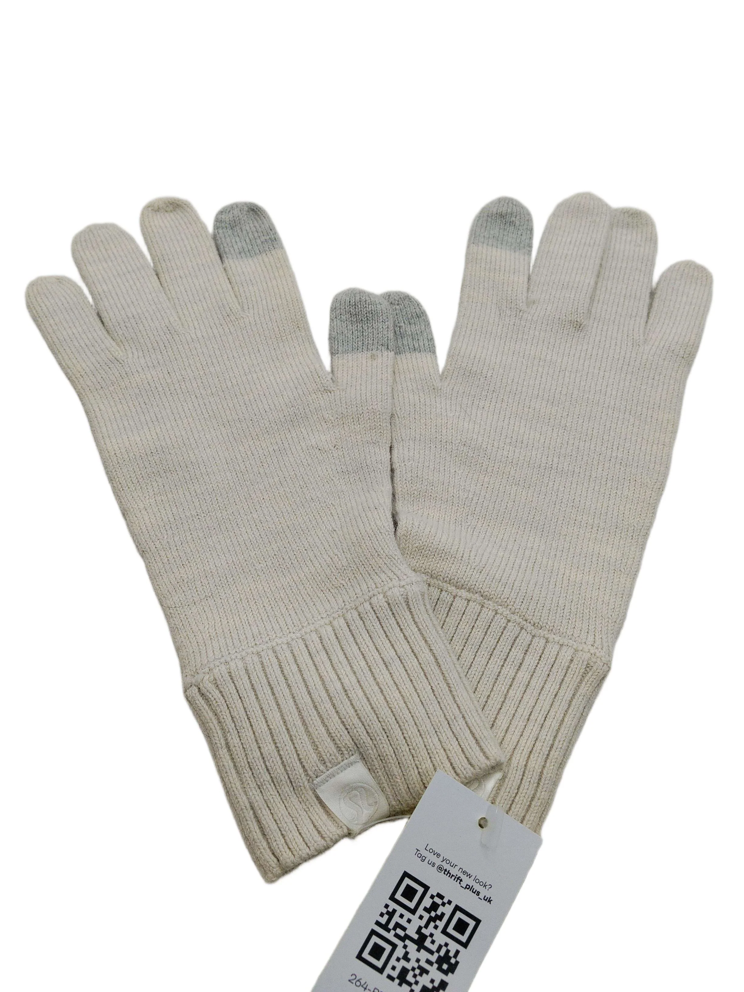 Lululemon Men's Gloves S Cream Polyester with Wool, Polyamide, Elastane Glove